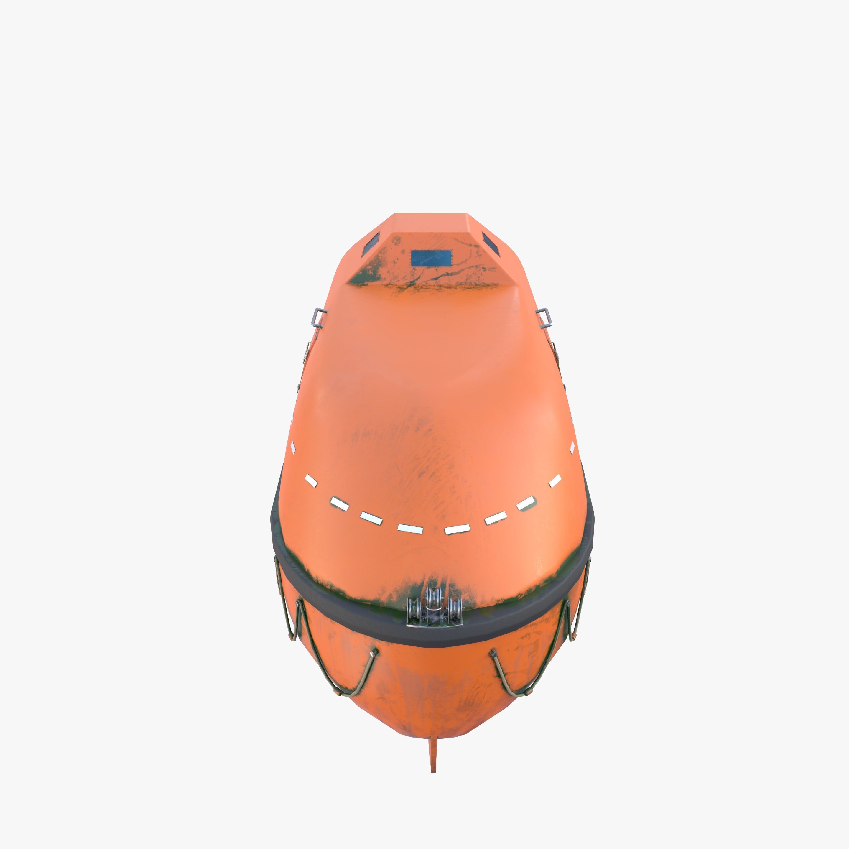 Life boat with interior V2 3D model_8