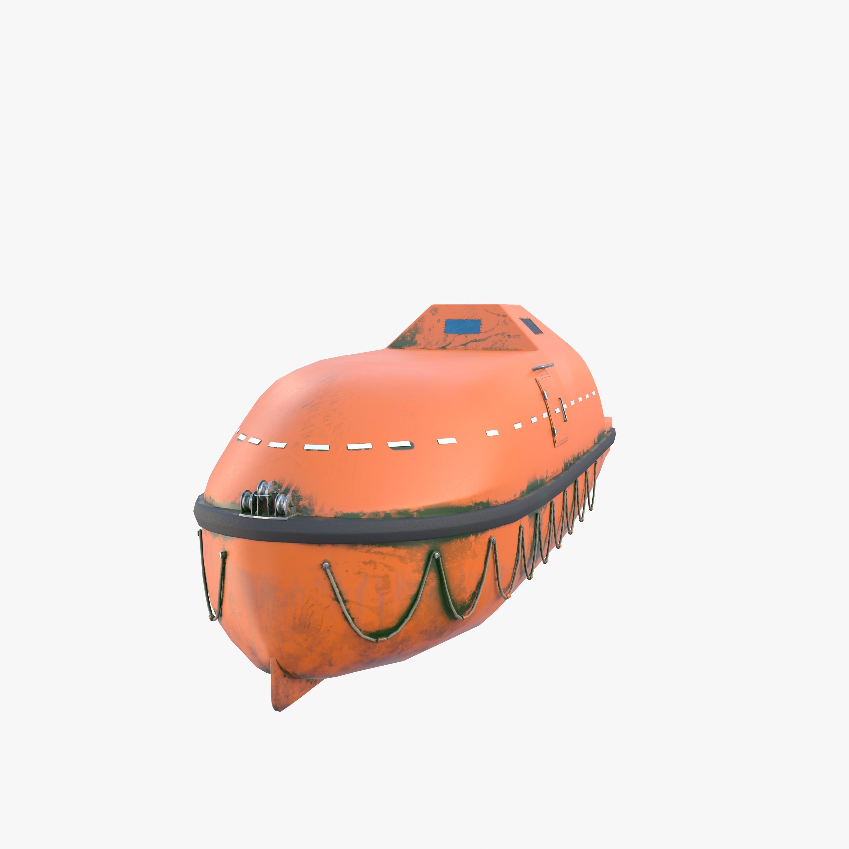 Life boat with interior V2 3D model_4