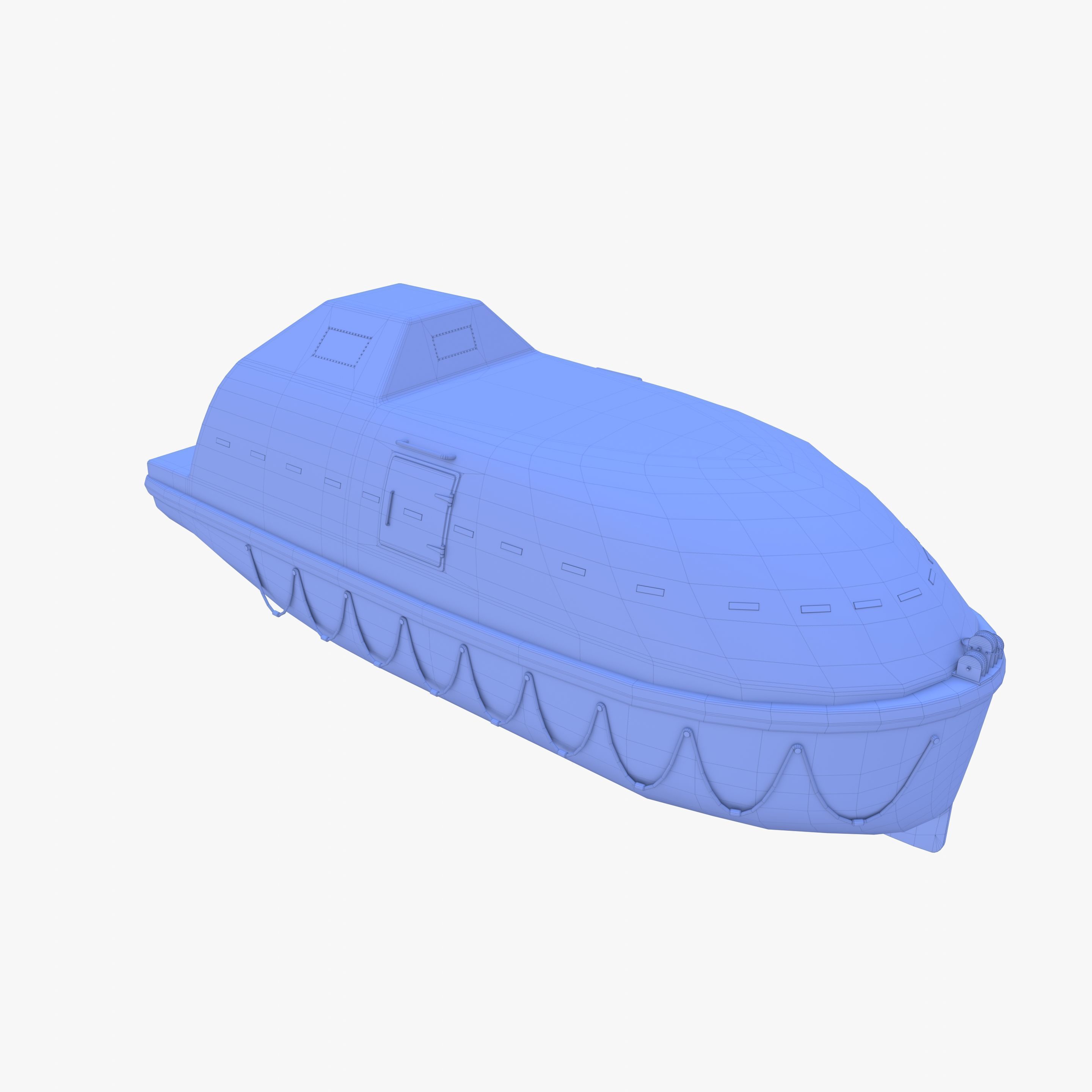 Life boat with interior V2 3D model_37