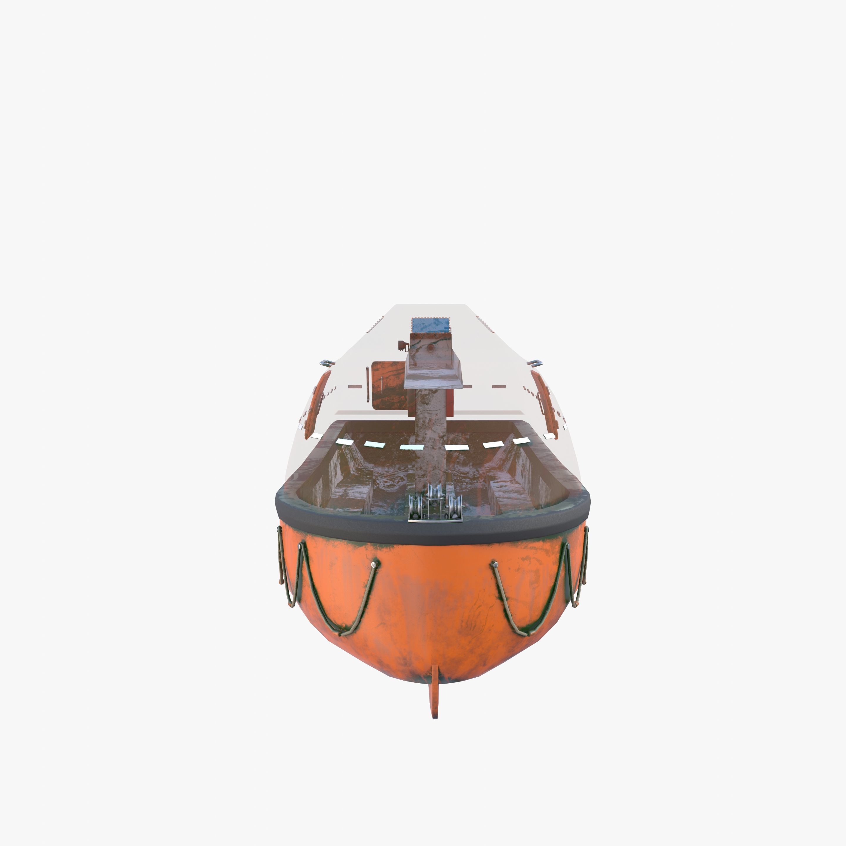 Life boat with interior V2 3D model_16