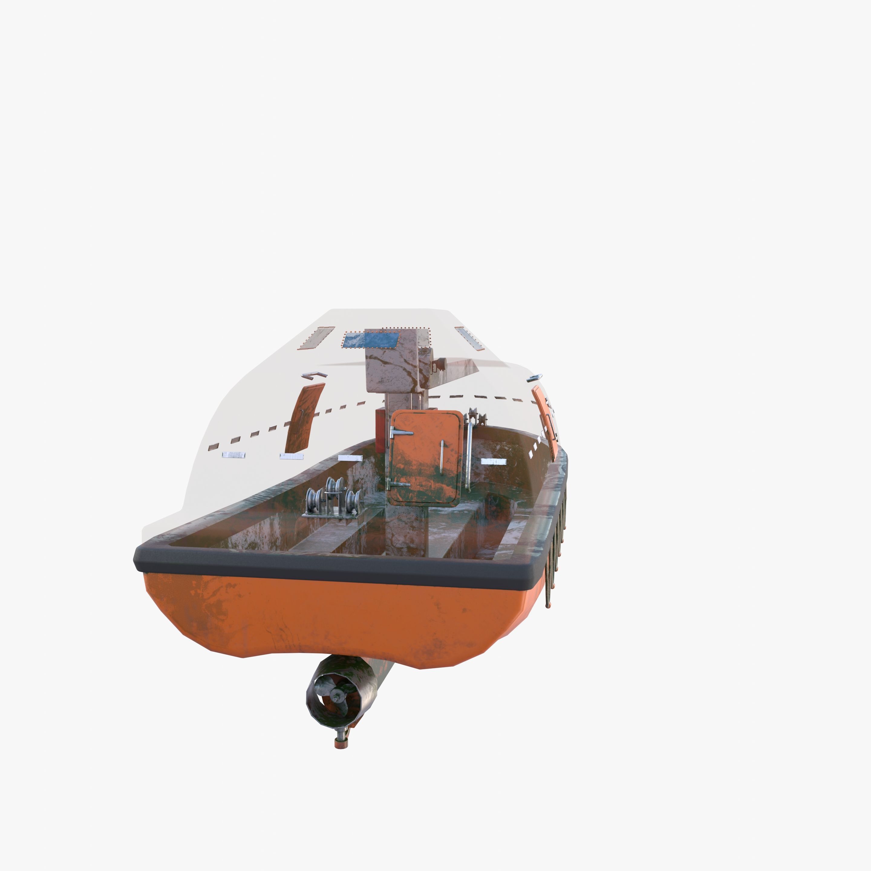 Life boat with interior V2 3D model_20