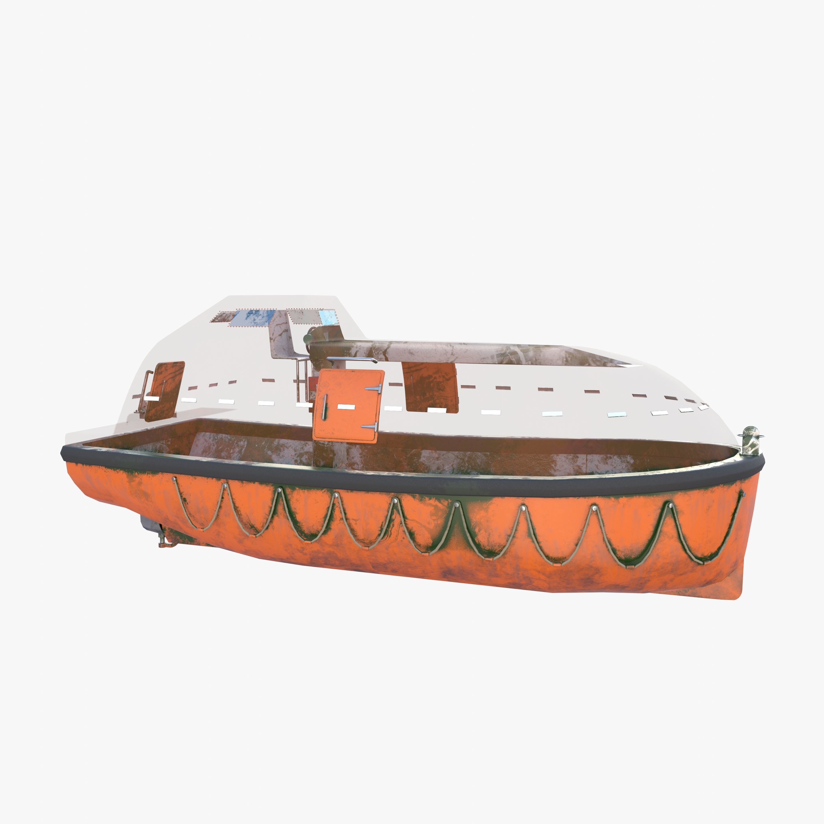 Life boat with interior V2 3D model_21