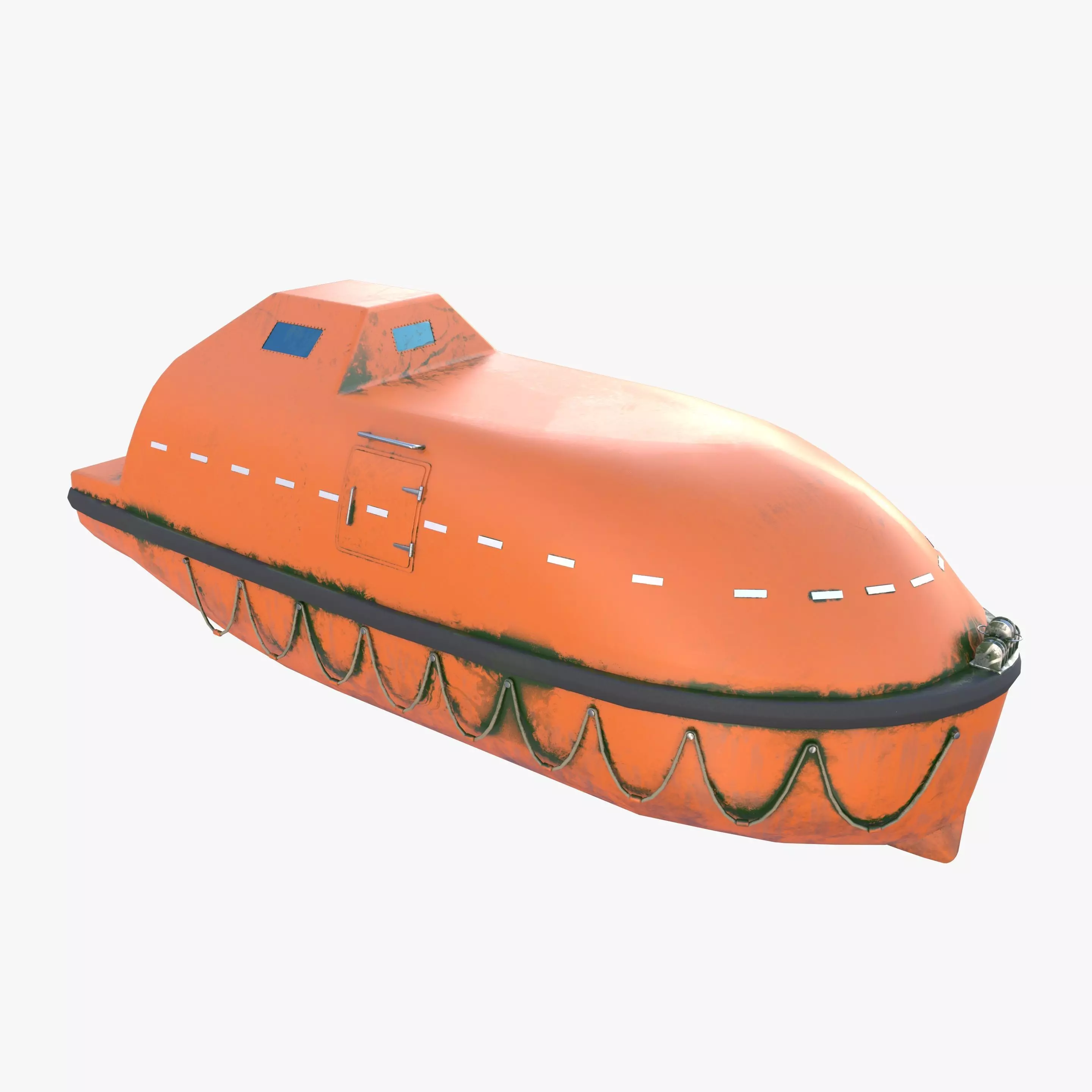 Life boat with interior V2 3D model_0