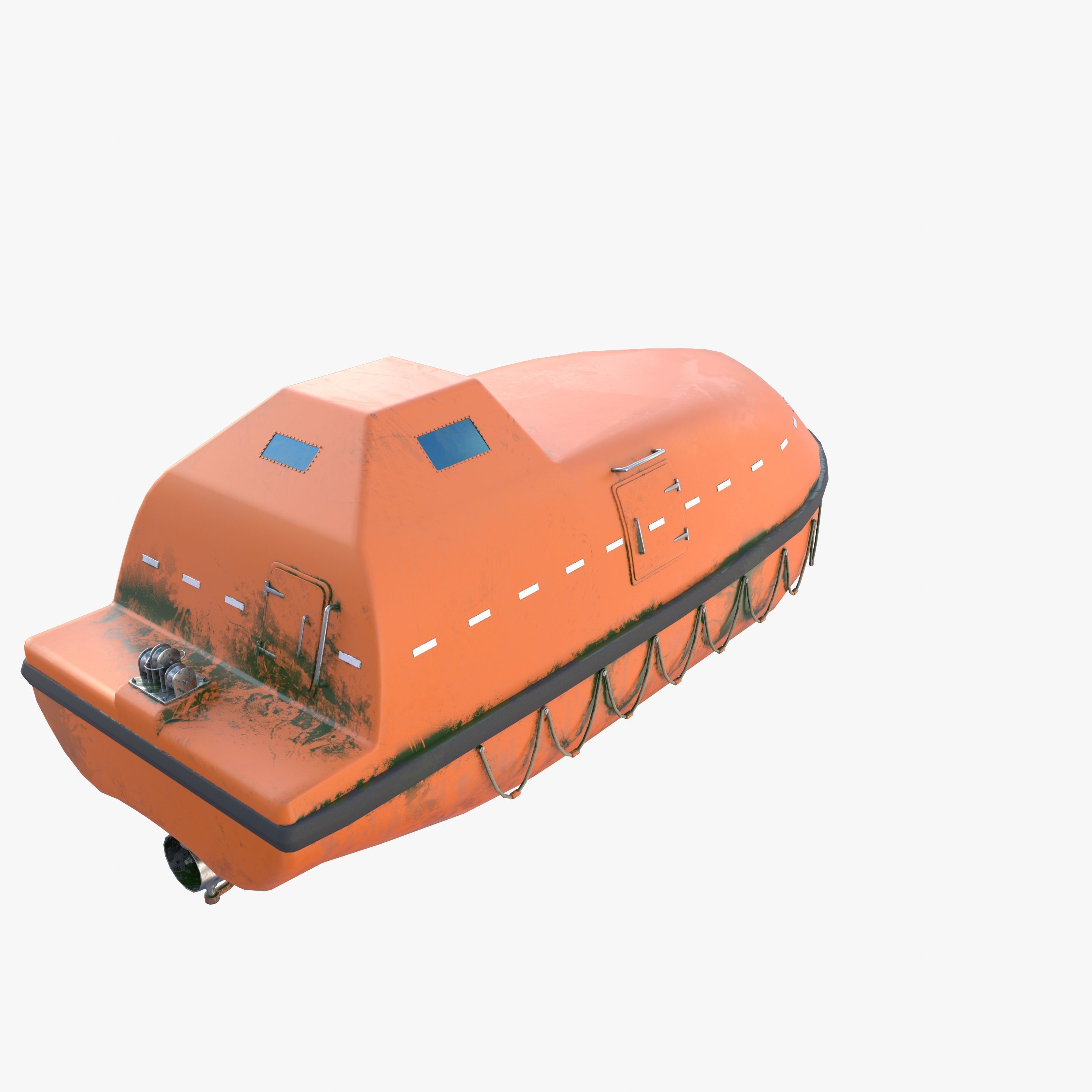 Life boat with interior V2 3D model_10