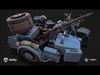 Military motorcycle Low-poly 3D model_2