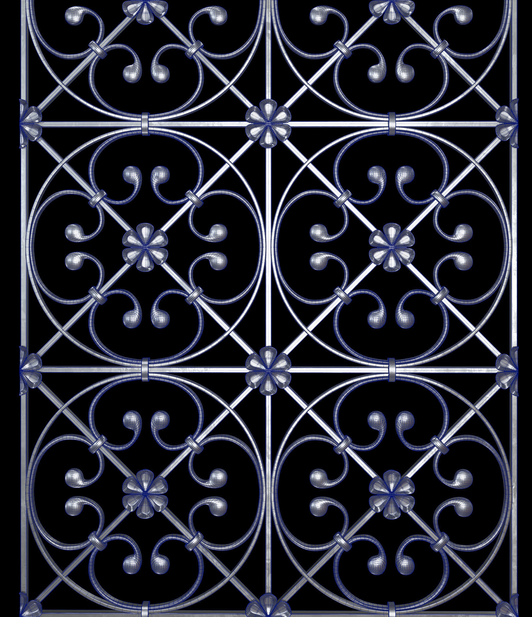 Constructor lattice historical panel decorative screening 3D model_10
