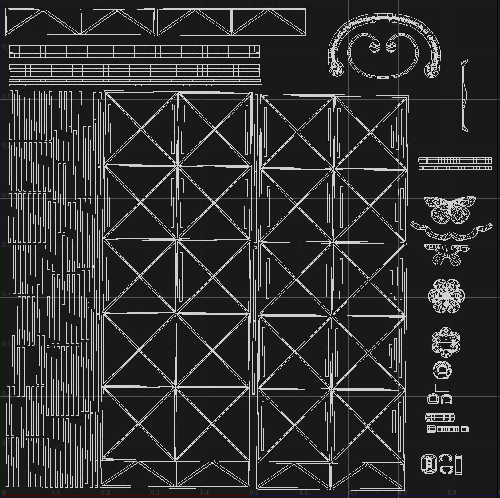 Constructor lattice historical panel decorative screening 3D model_11