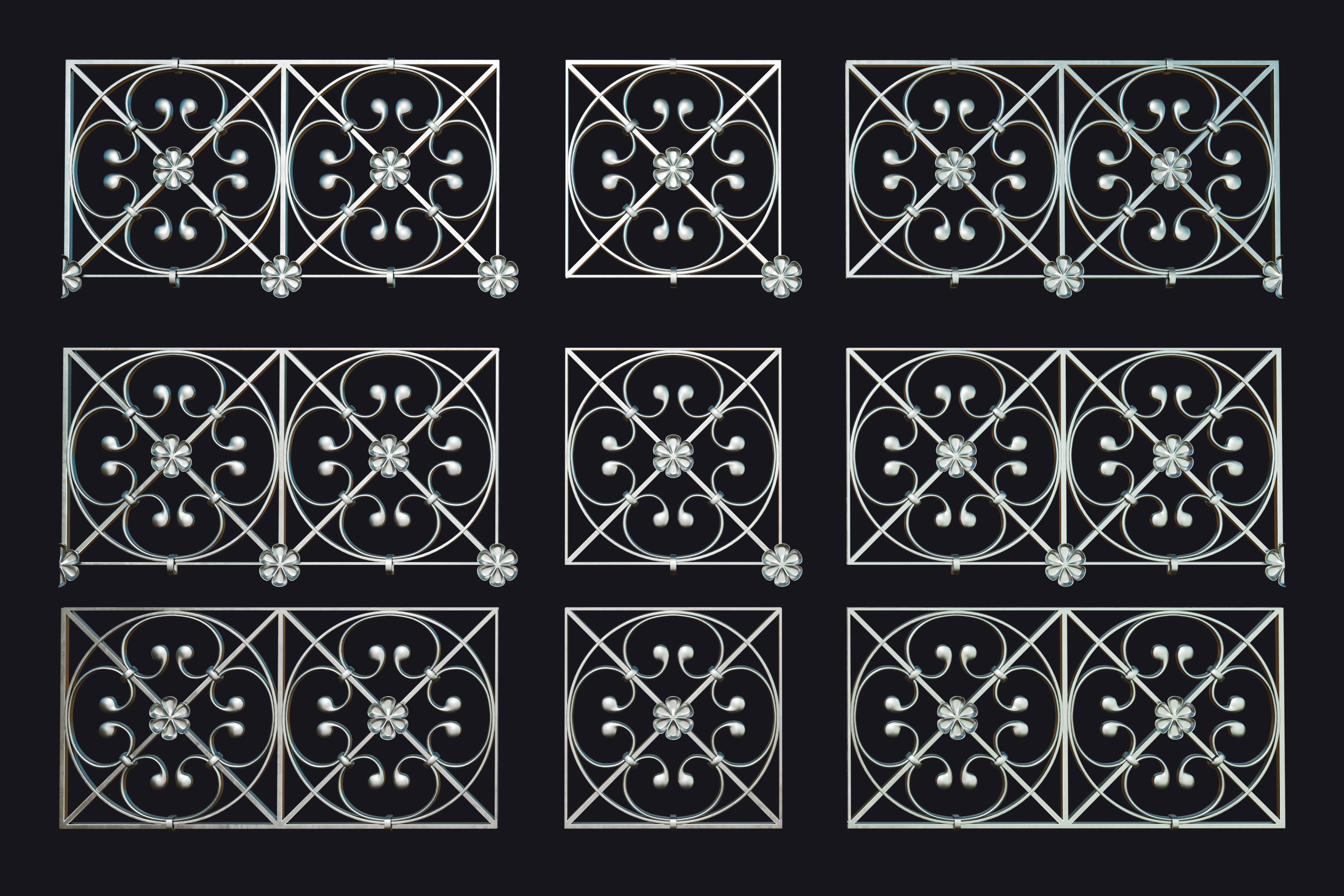 Constructor lattice historical panel decorative screening 3D model_6