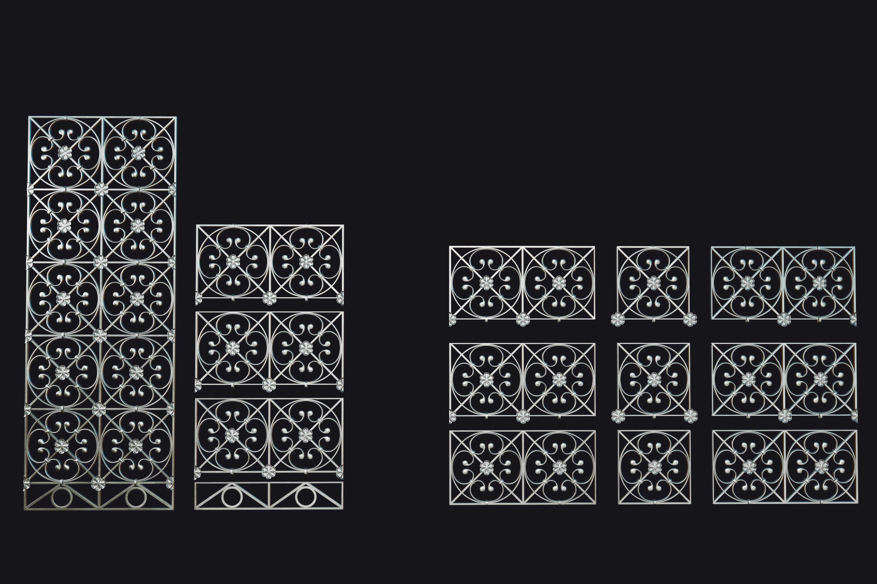 Constructor lattice historical panel decorative screening 3D model_4