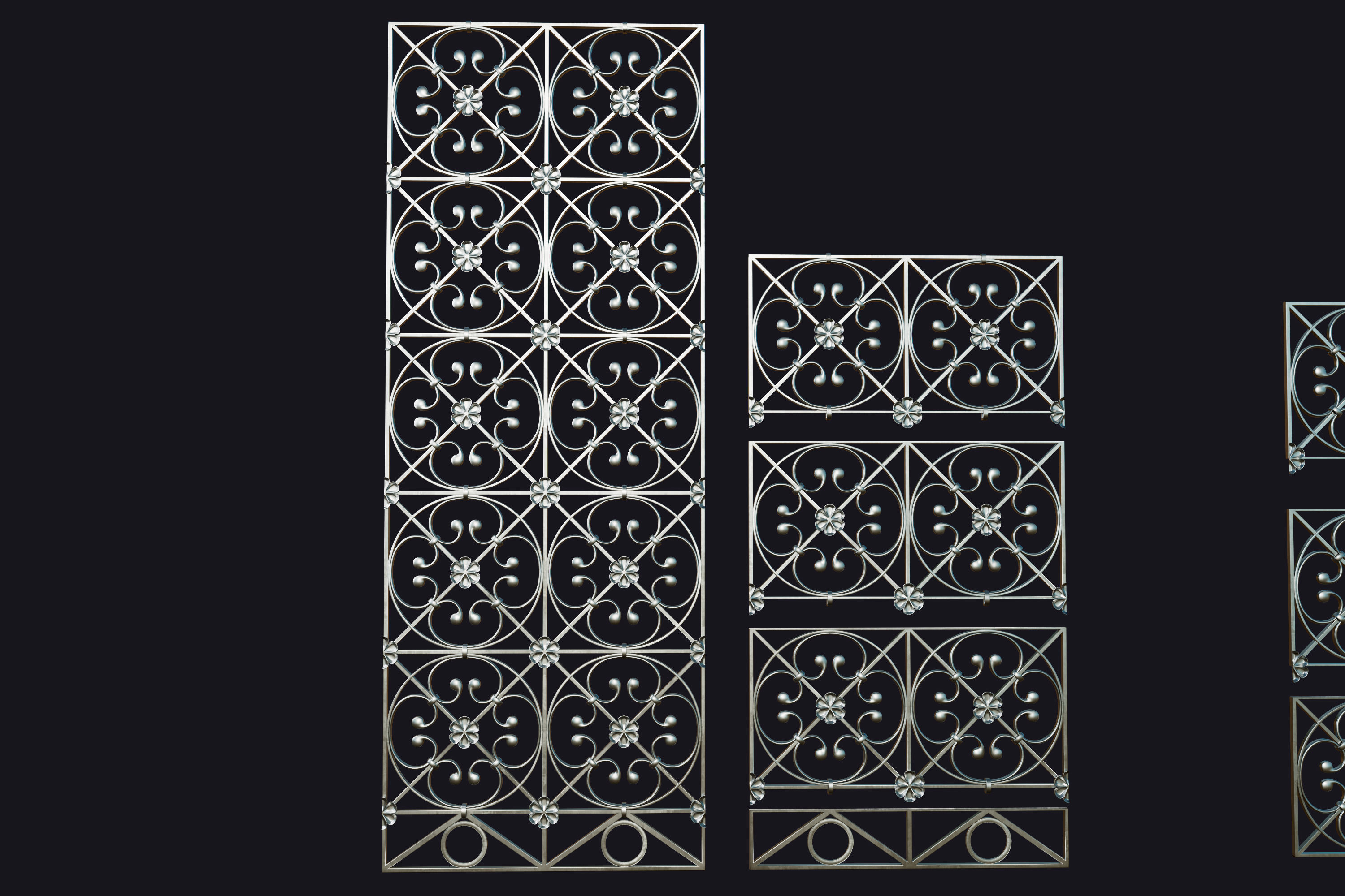 Constructor lattice historical panel decorative screening 3D model_5