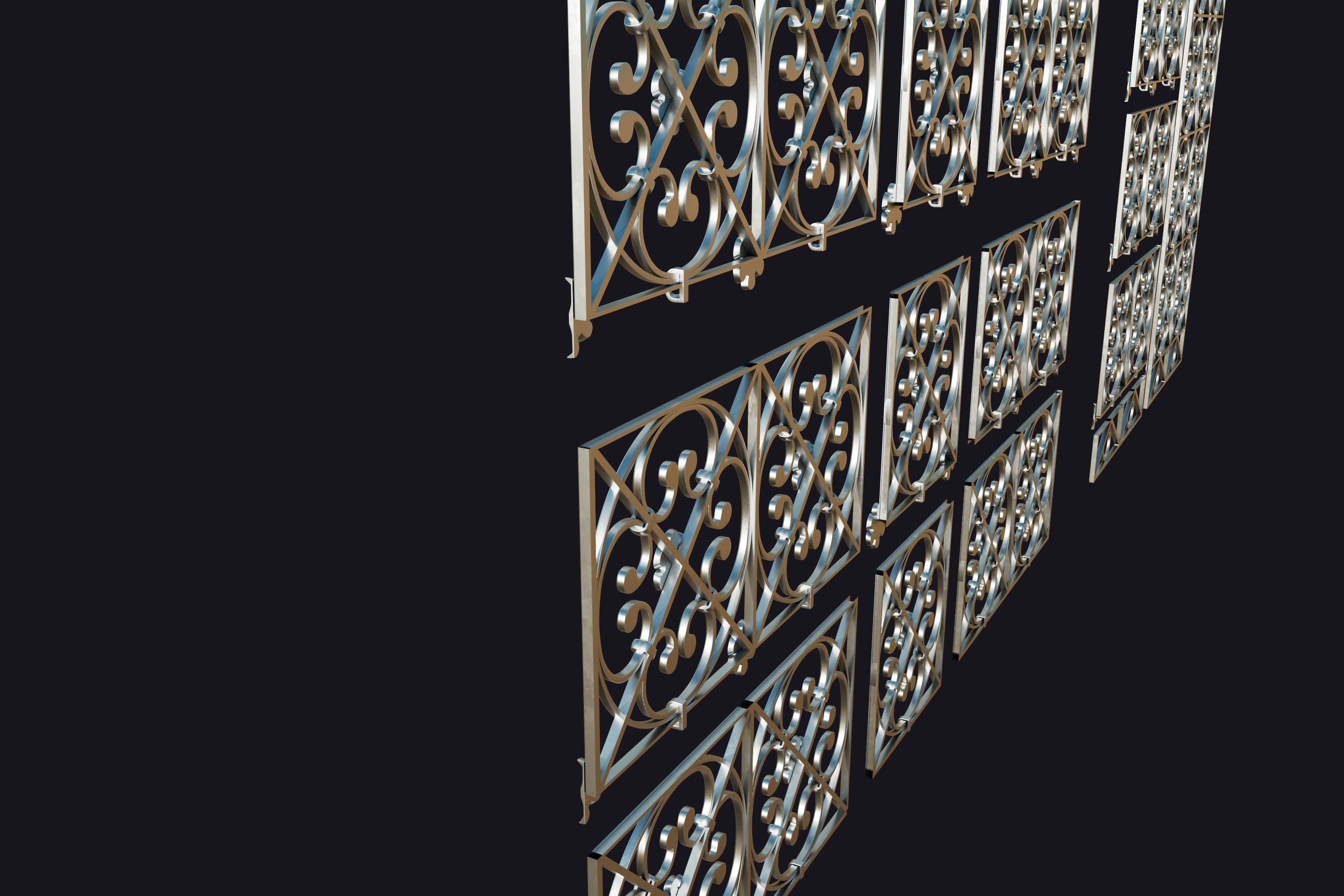 Constructor lattice historical panel decorative screening 3D model_9