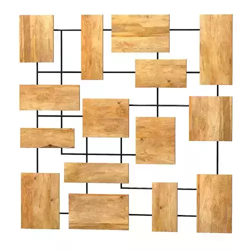 Decorative wall panel with mango wooden elements