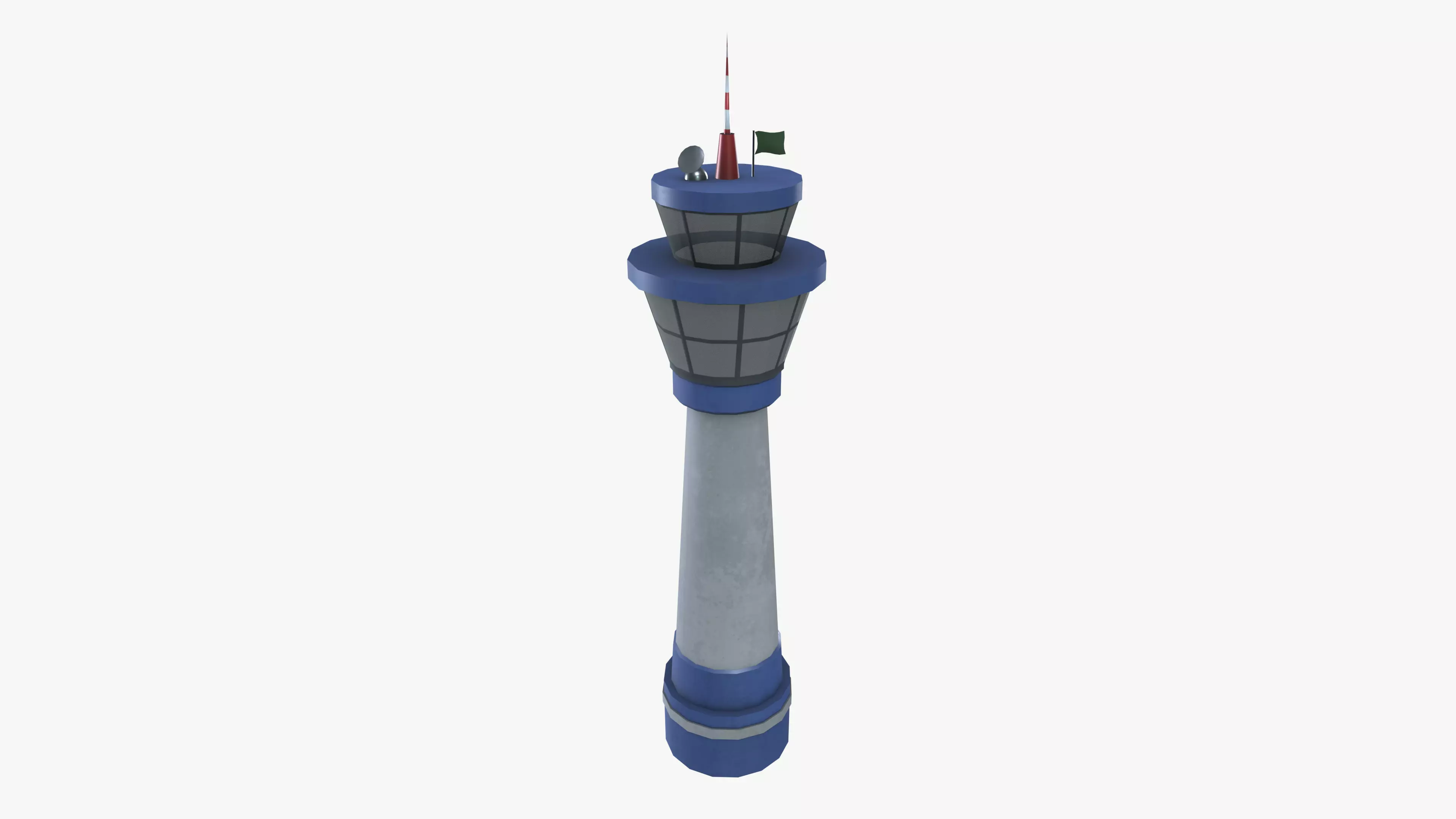 Airport Tower Low-poly 3D model