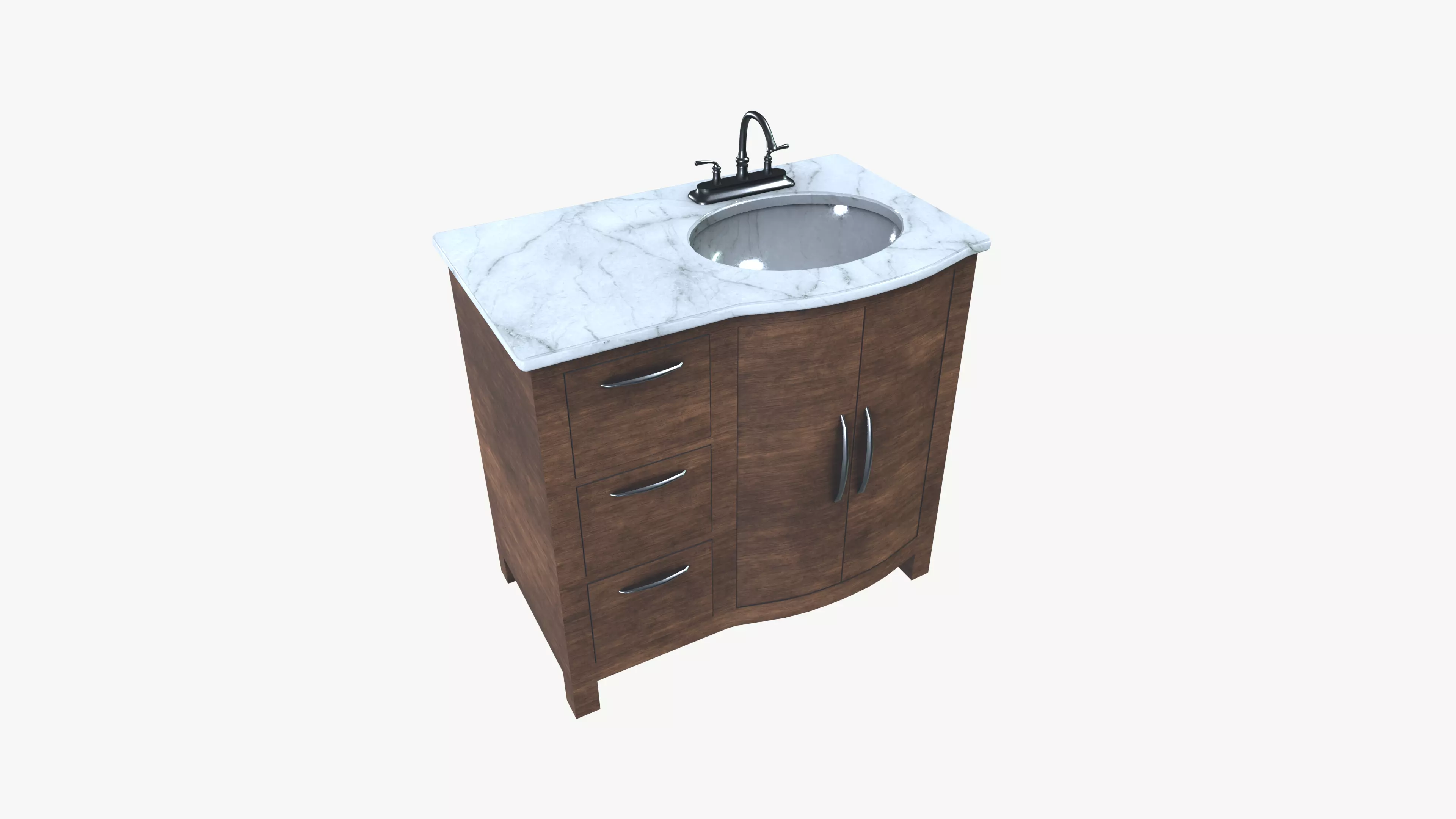 Washroom Sink Low-poly 3D model_0