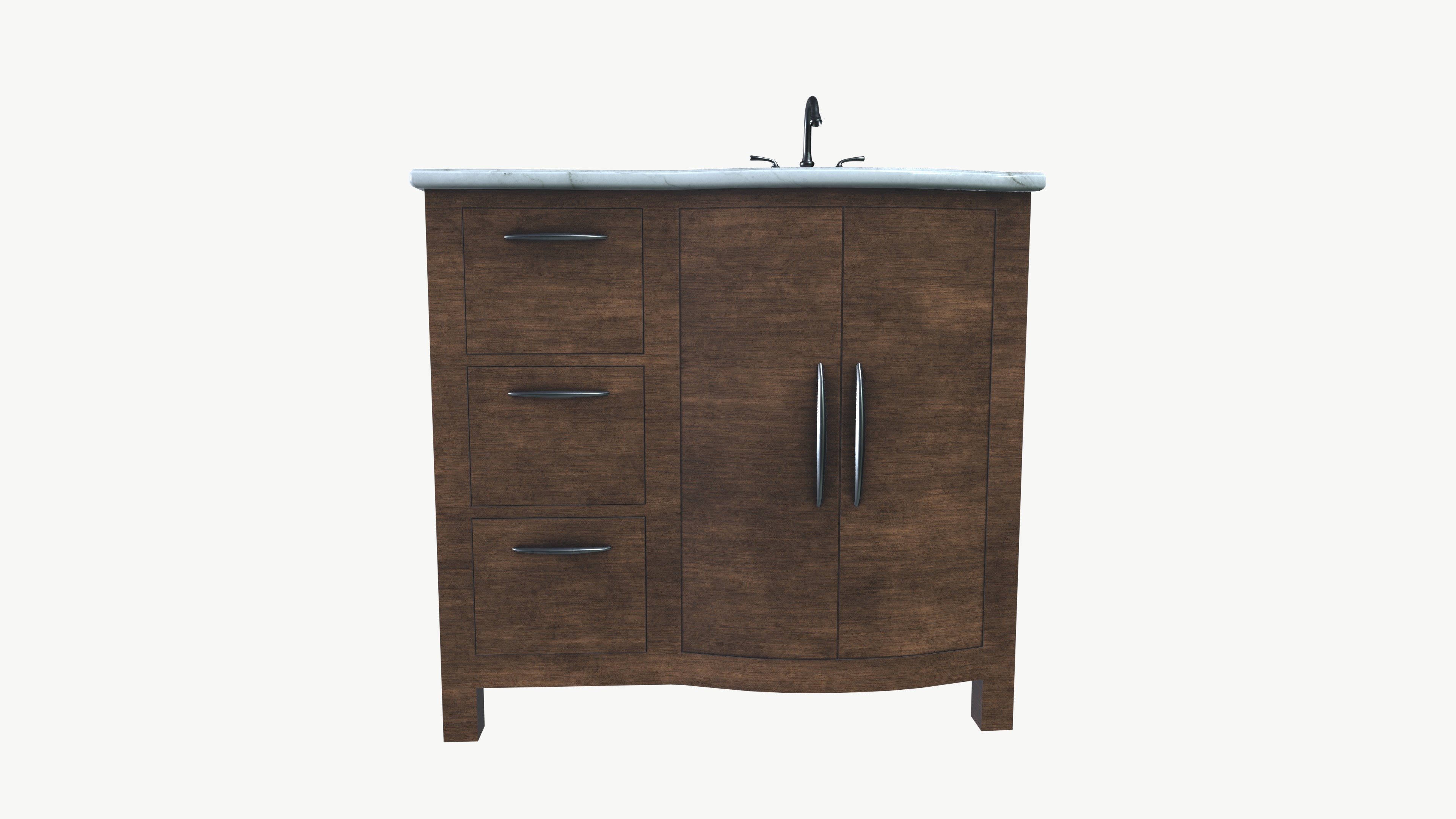 Washroom Sink Low-poly 3D model_7