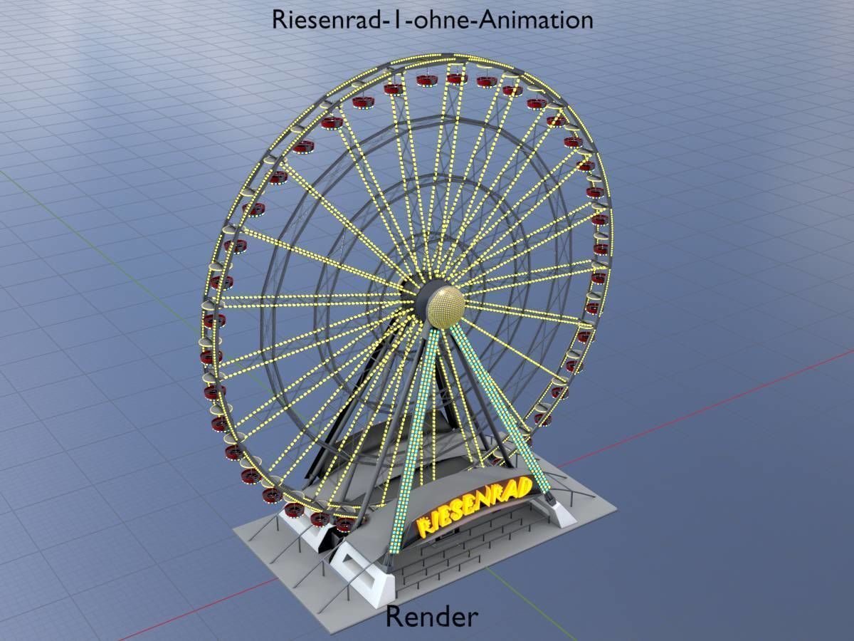 Ferris wheel version 1 without animation Low-poly 3D model_20