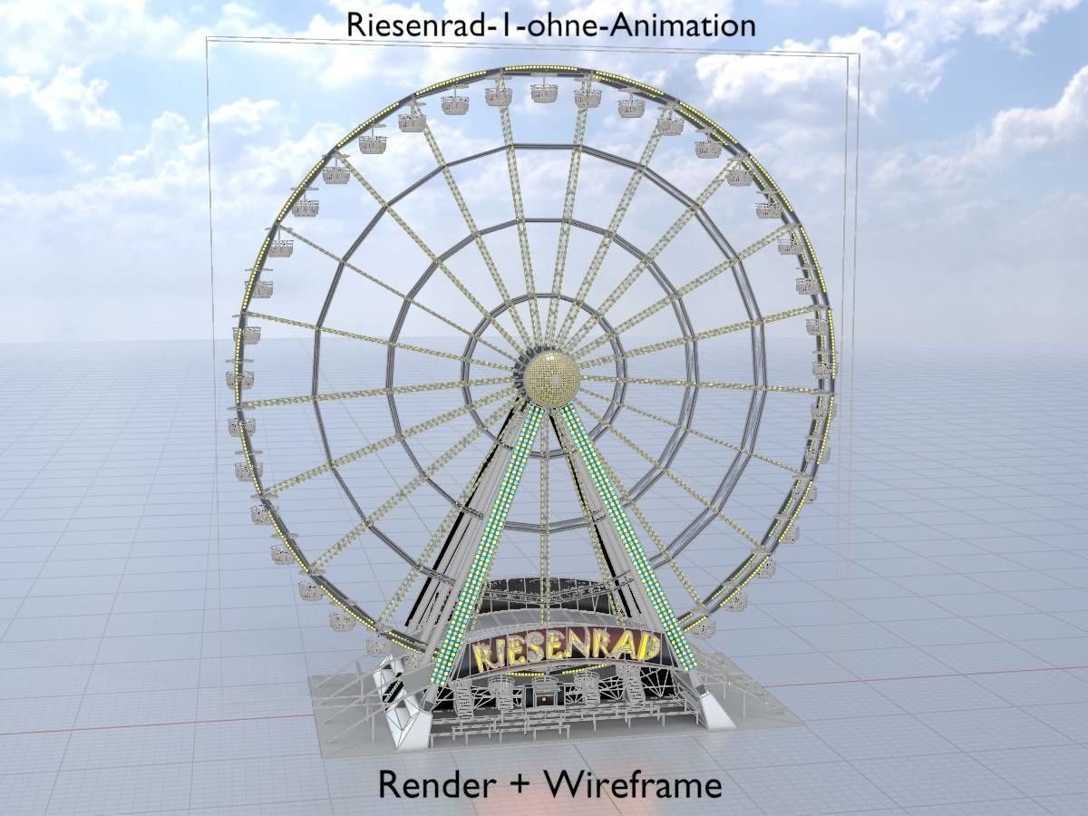 Ferris wheel version 1 without animation Low-poly 3D model_8