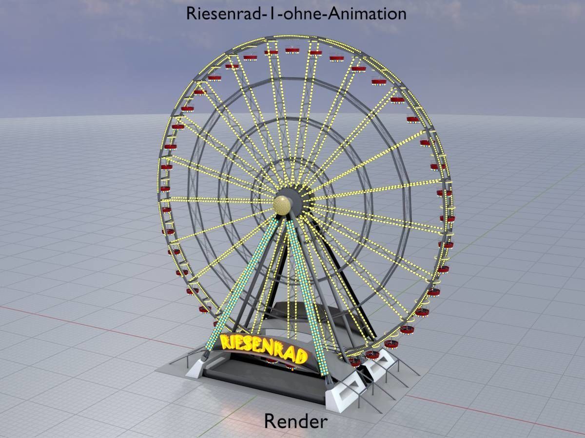 Ferris wheel version 1 without animation Low-poly 3D model_15