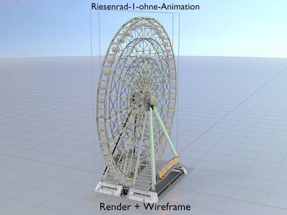 Ferris wheel version 1 without animation Low-poly 3D model_6