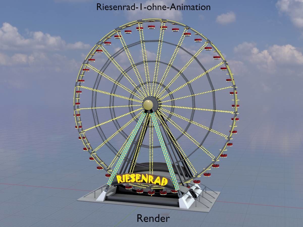Ferris wheel version 1 without animation Low-poly 3D model_19