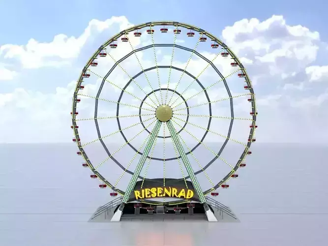 Ferris wheel version 1 without animation Low-poly 3D model
