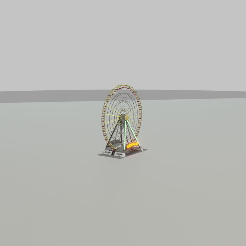 Ferris wheel version 1 without animation Low-poly 3D model_31