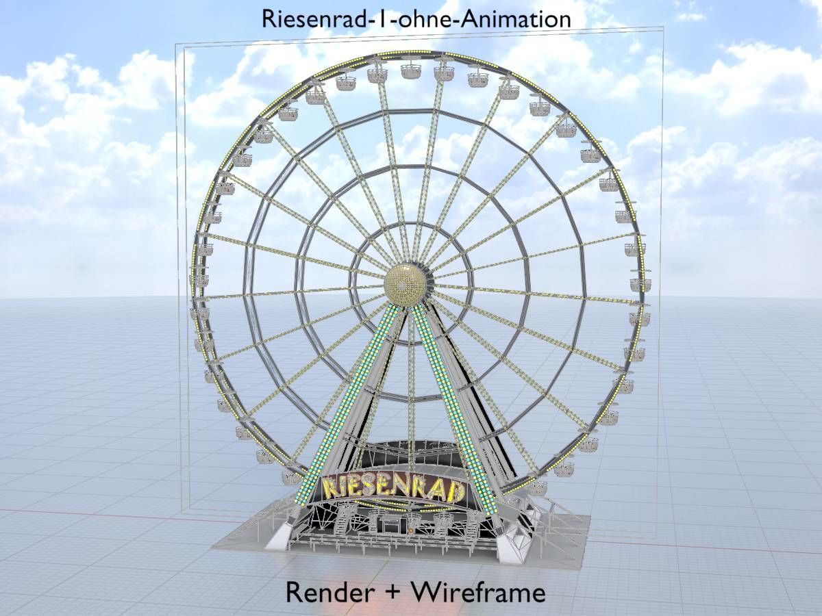 Ferris wheel version 1 without animation Low-poly 3D model_5