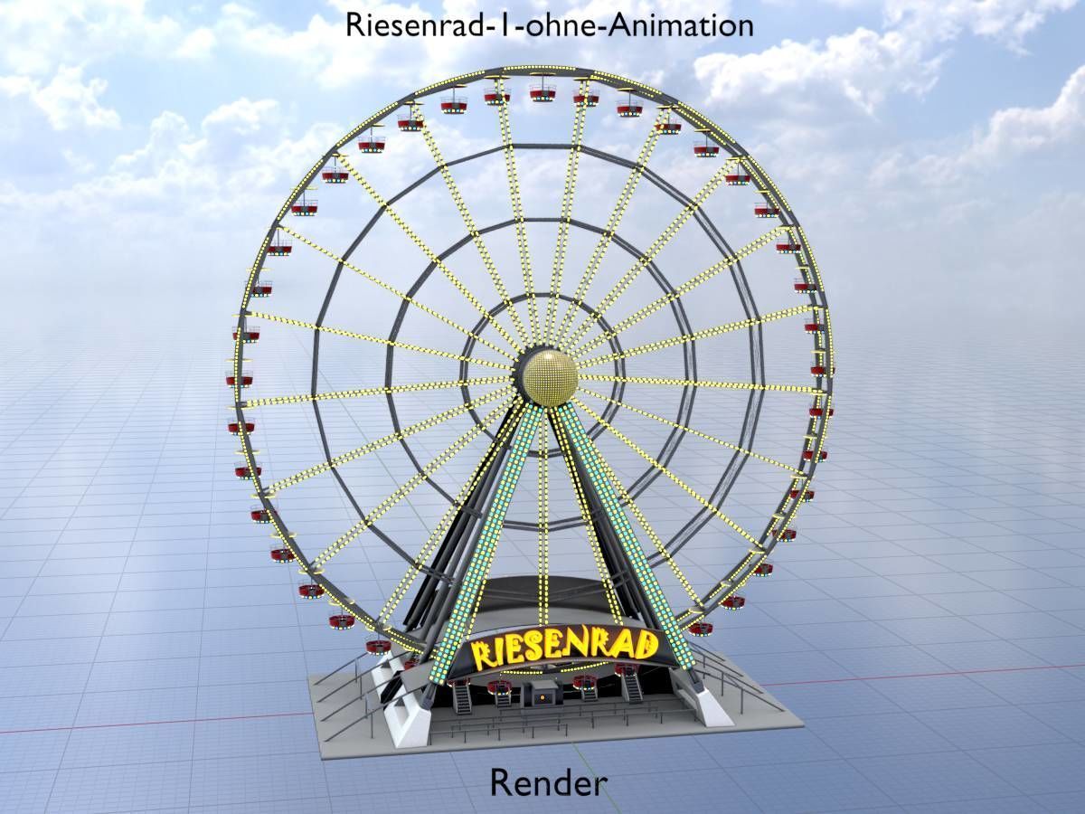 Ferris wheel version 1 without animation Low-poly 3D model_17