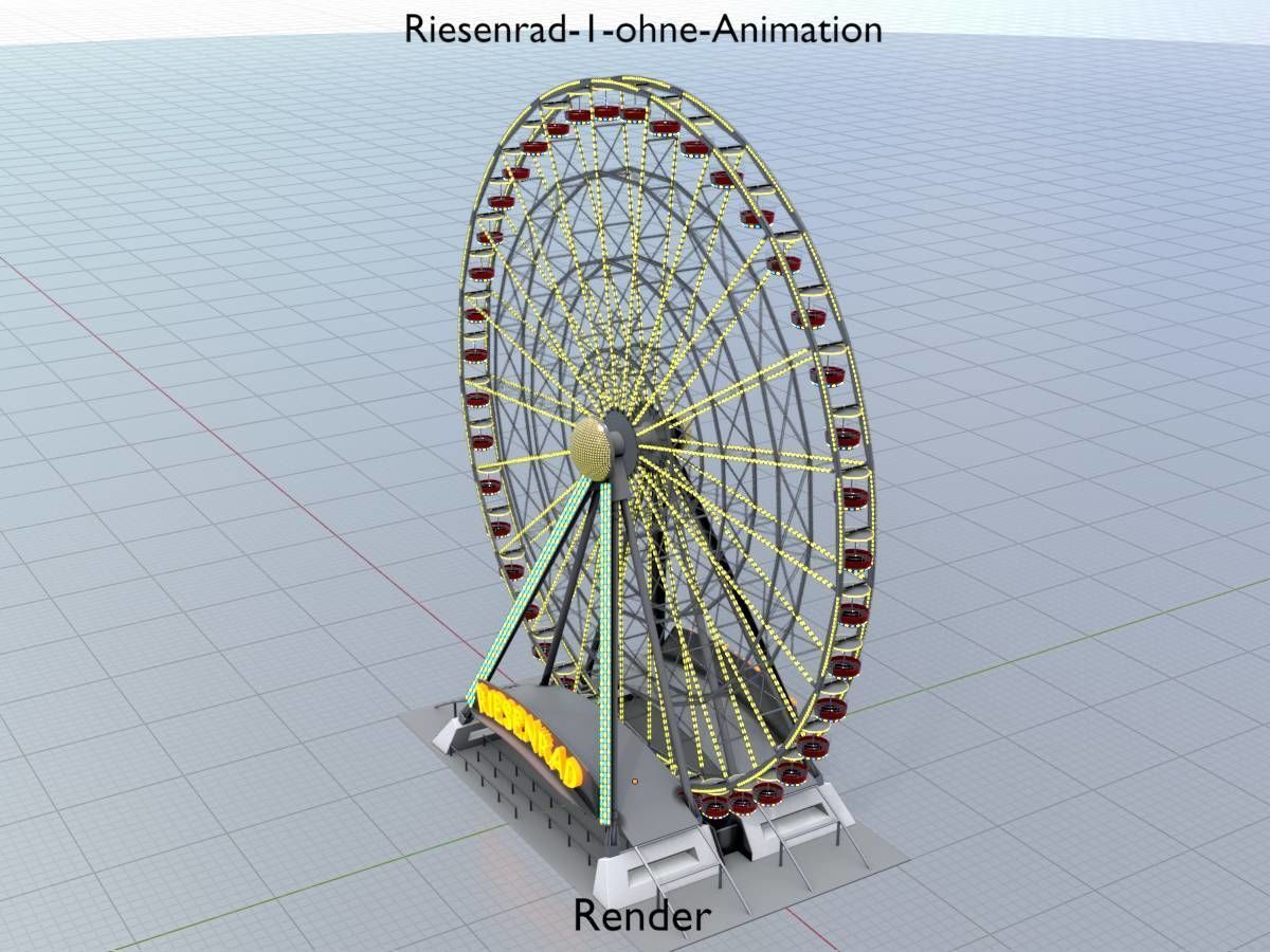 Ferris wheel version 1 without animation Low-poly 3D model_13