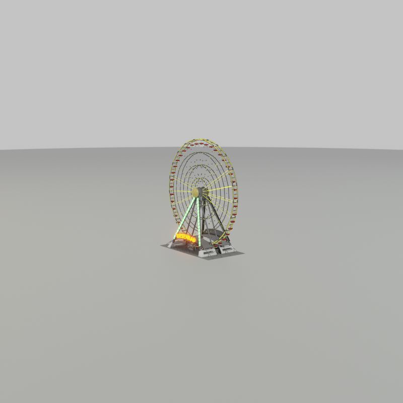 Ferris wheel version 1 without animation Low-poly 3D model_37