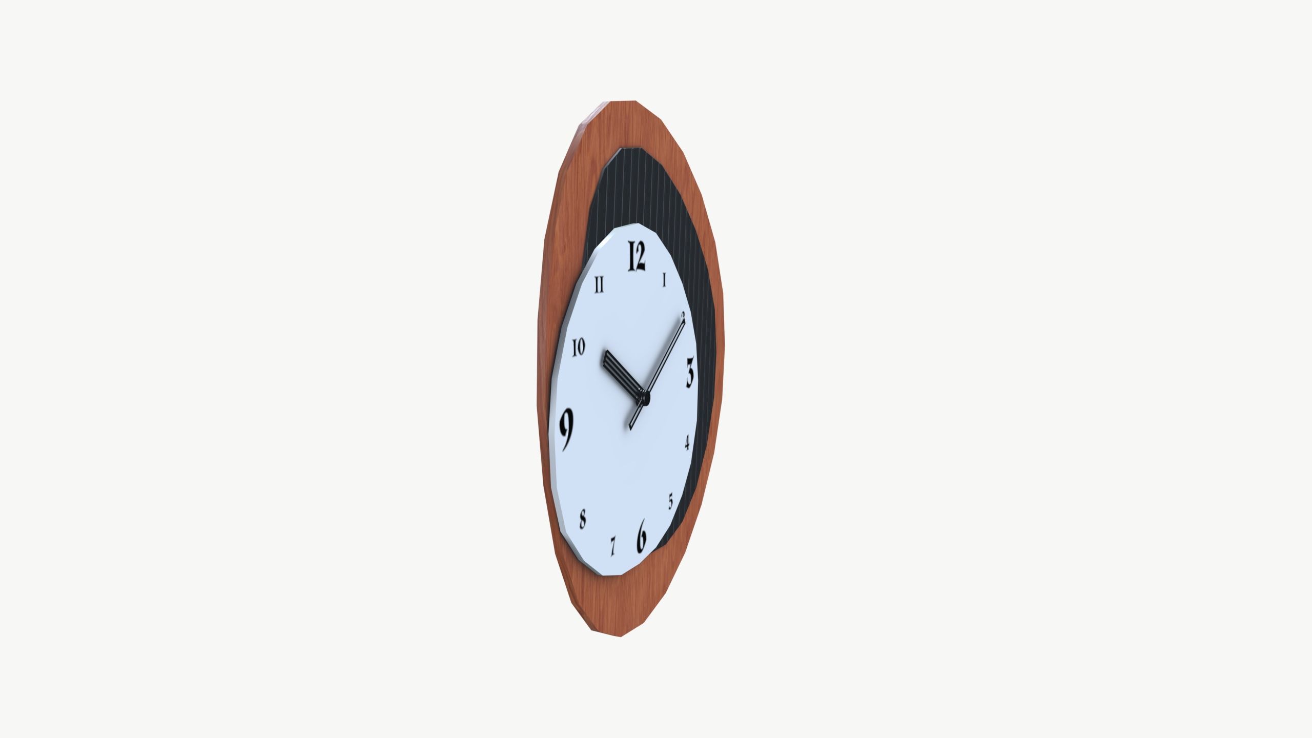 Wall Clock Low-poly 3D model_3