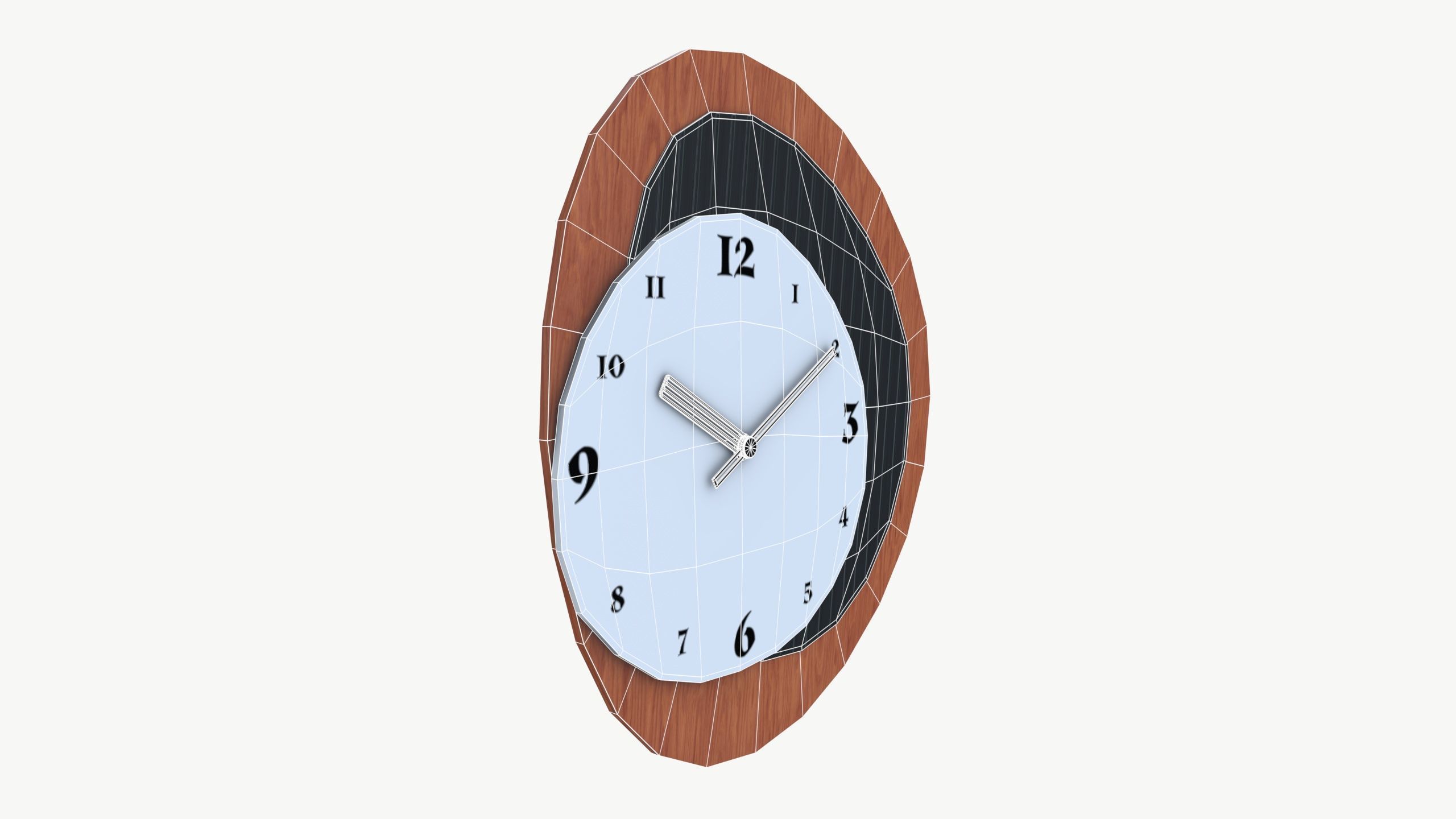 Wall Clock Low-poly 3D model_6