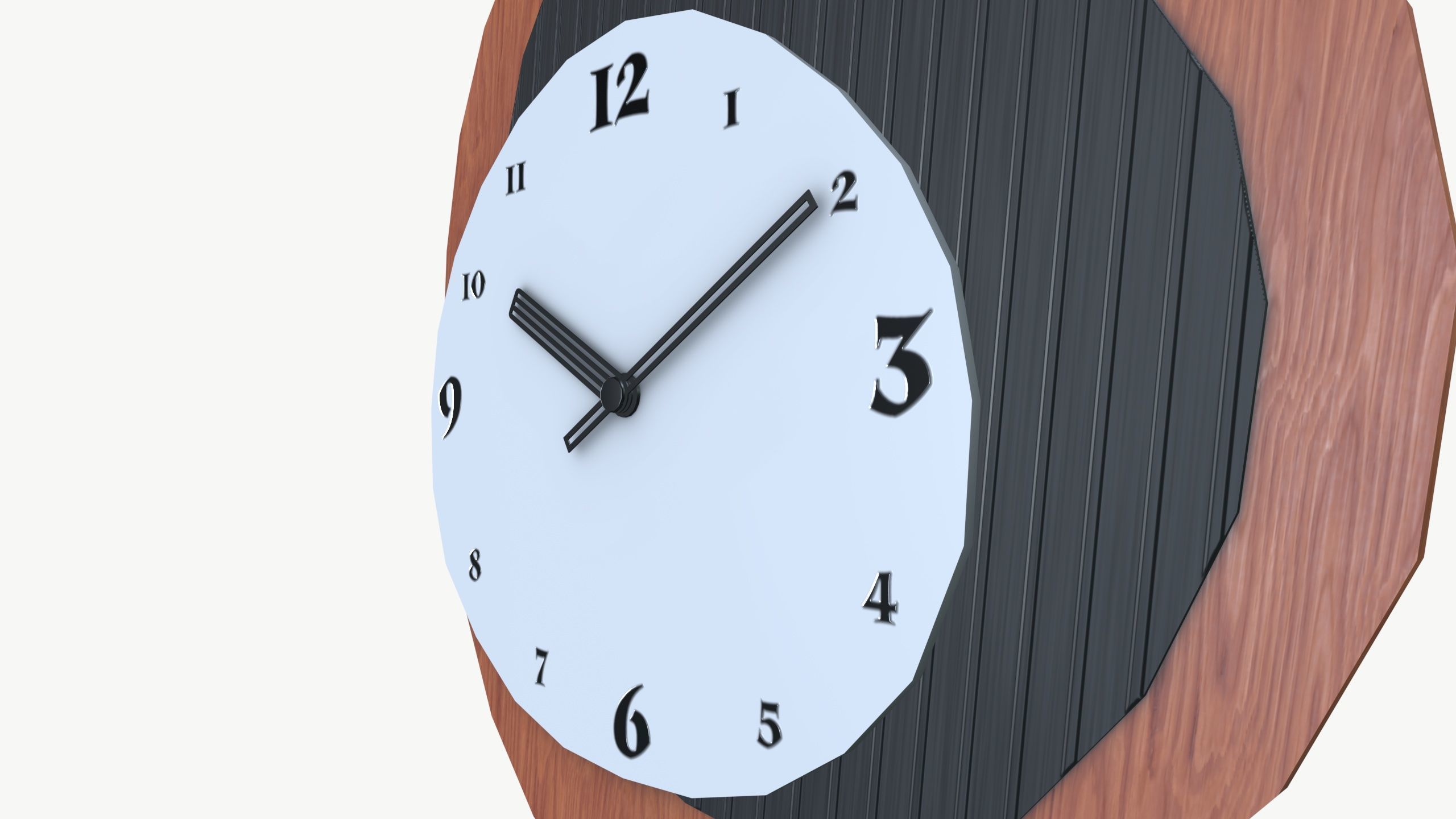 Wall Clock Low-poly 3D model_5