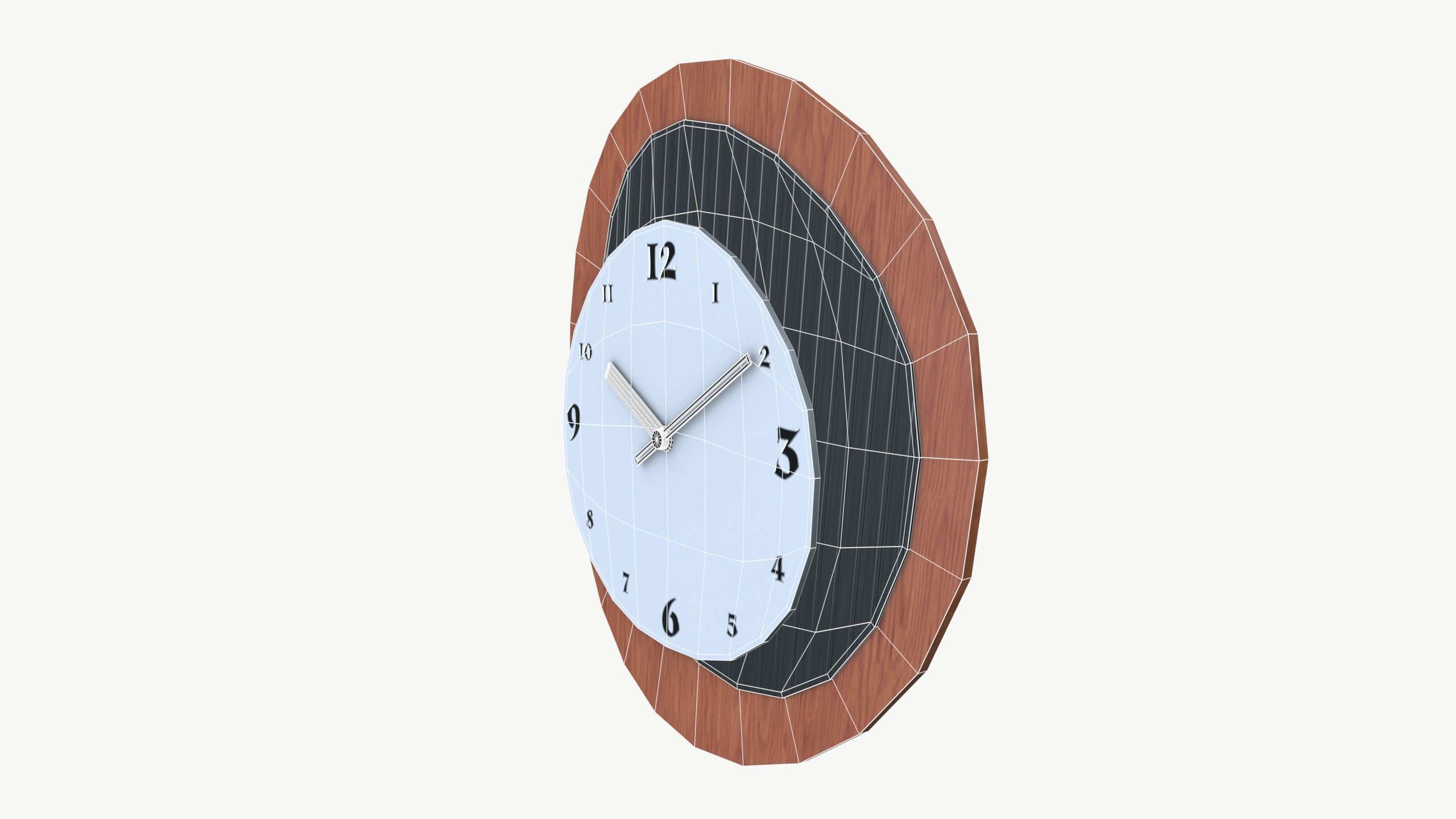 Wall Clock Low-poly 3D model_7