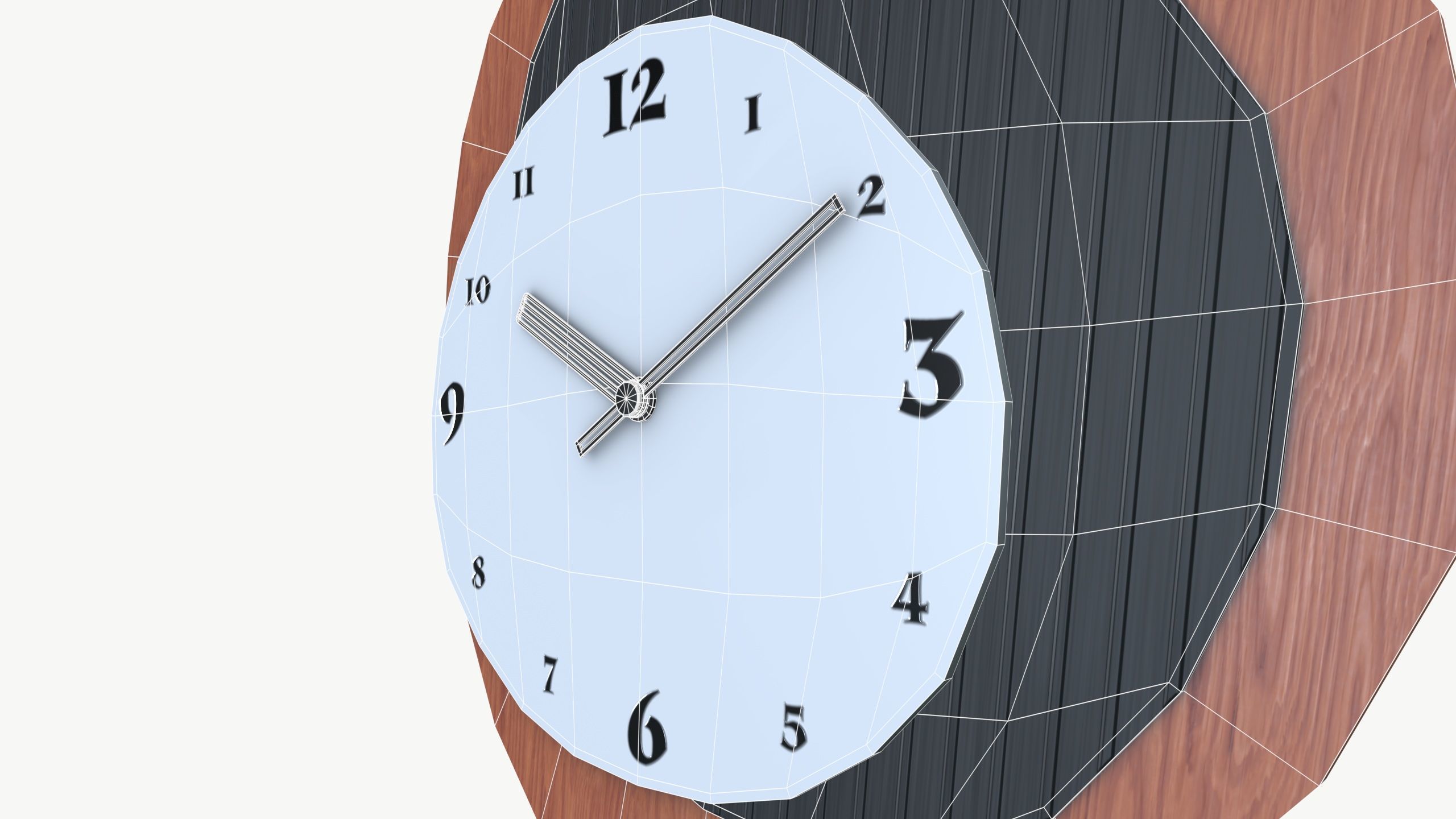 Wall Clock Low-poly 3D model_9