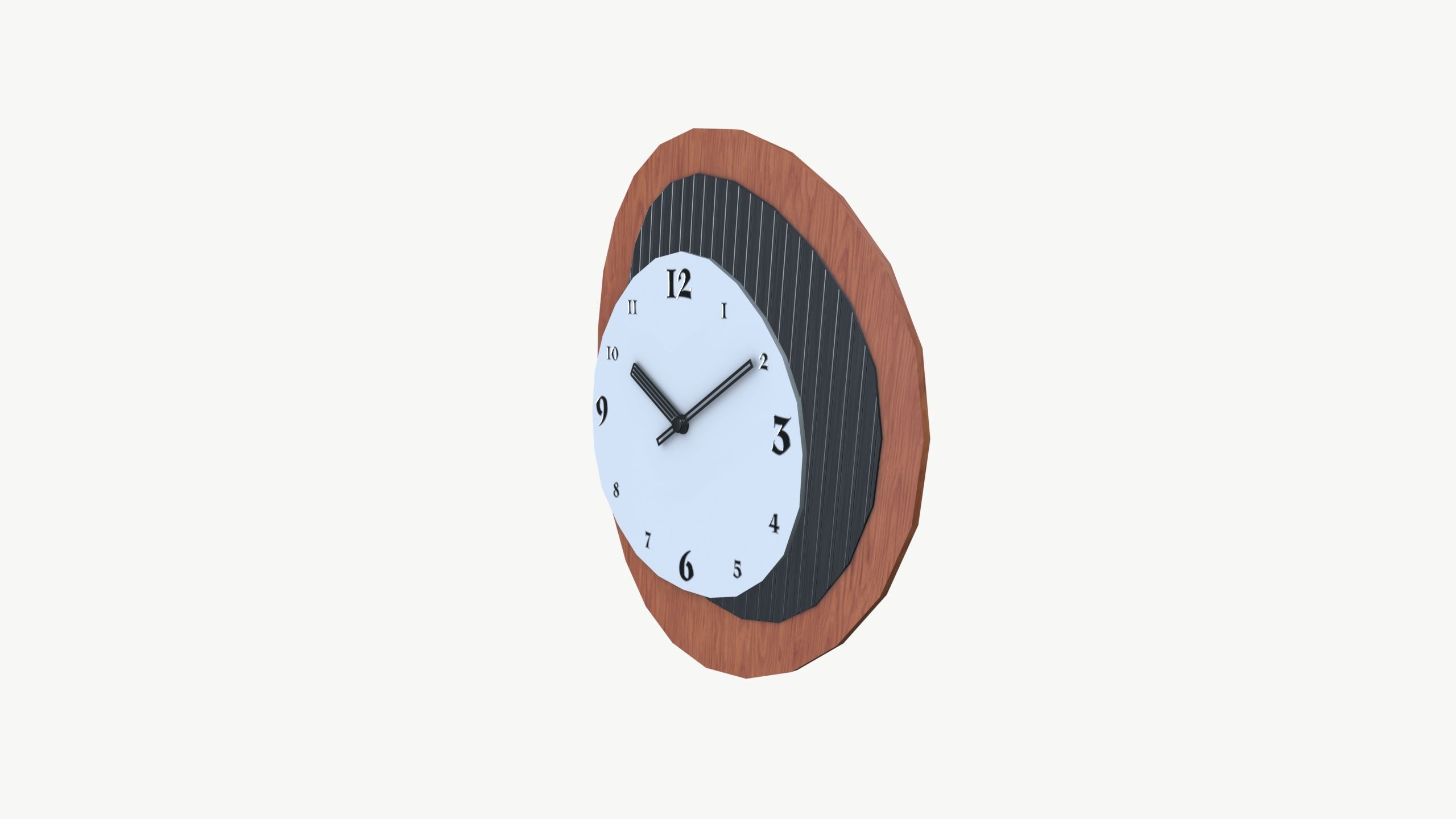 Wall Clock Low-poly 3D model_2