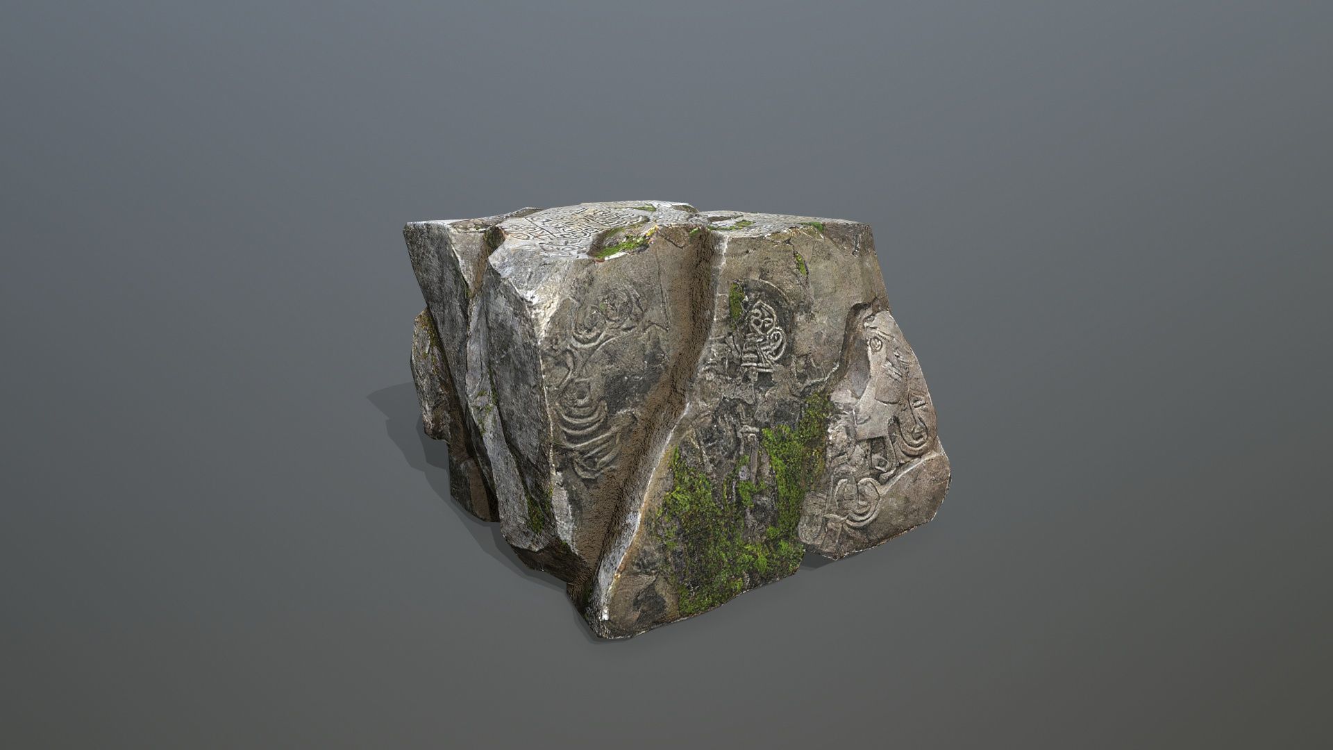 Maya ruin rocks Low-poly 3D model_5