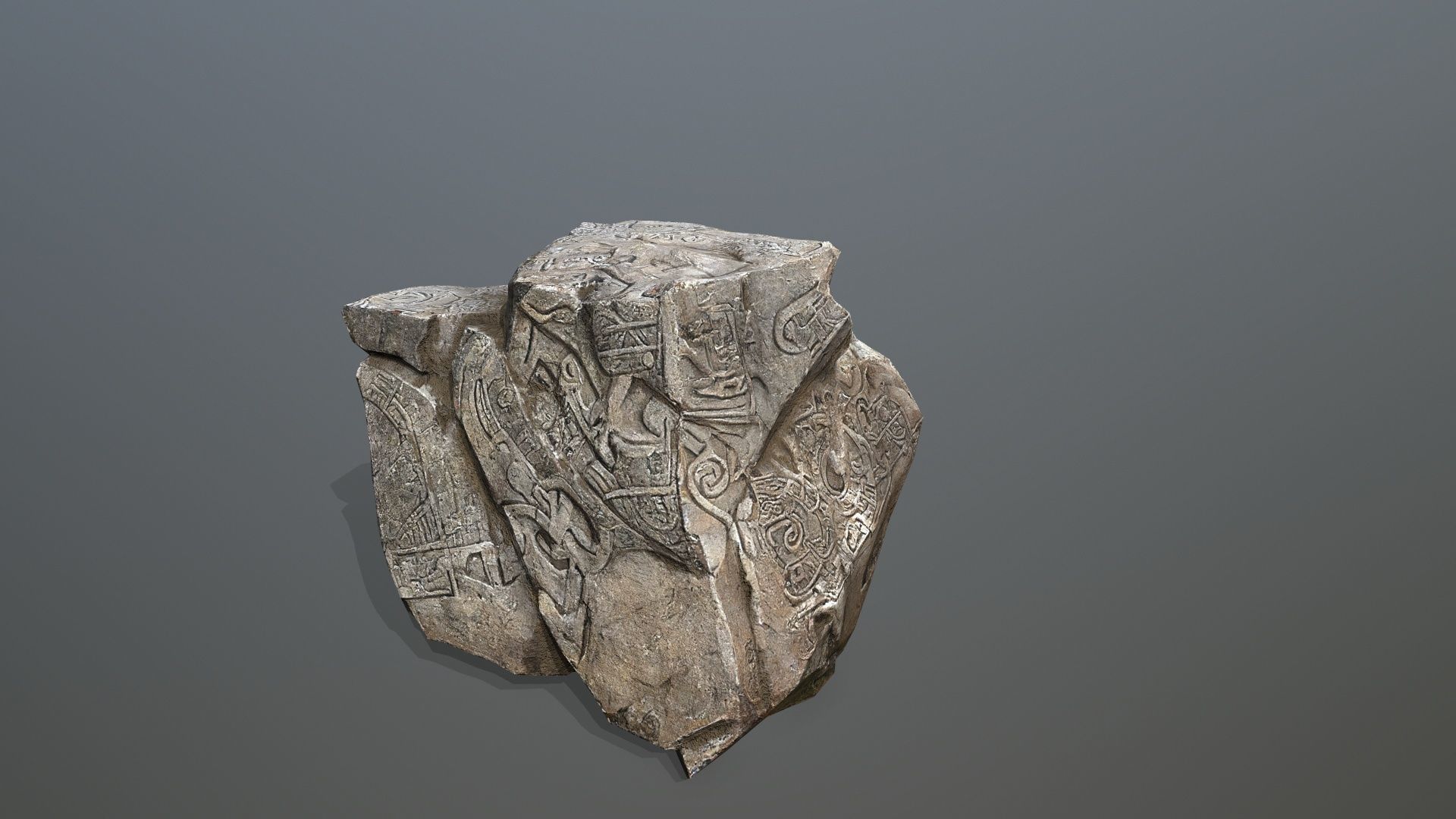 Maya ruin rocks Low-poly 3D model_2