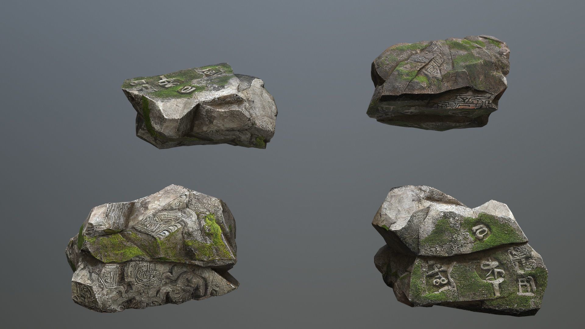 Maya ruin rocks Low-poly 3D model_13