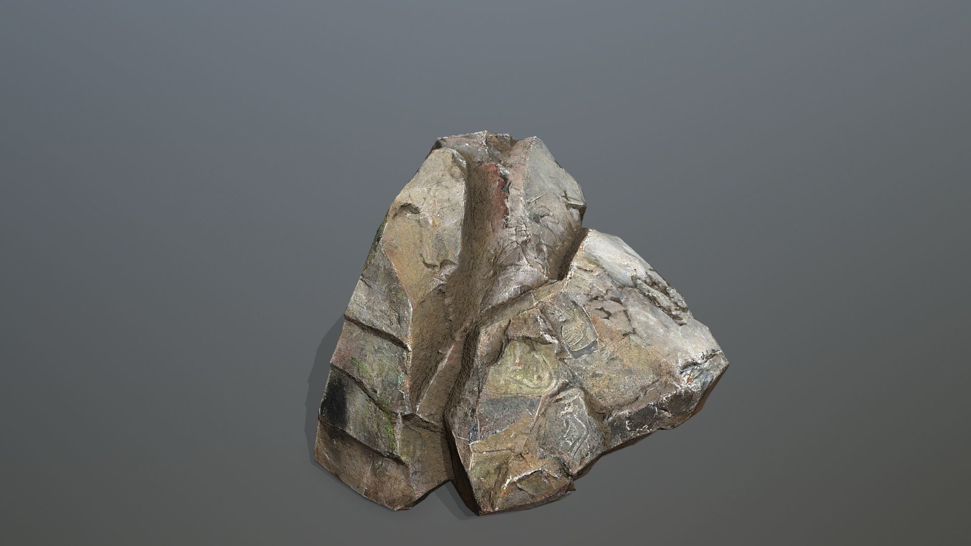 Maya ruin rocks Low-poly 3D model_3