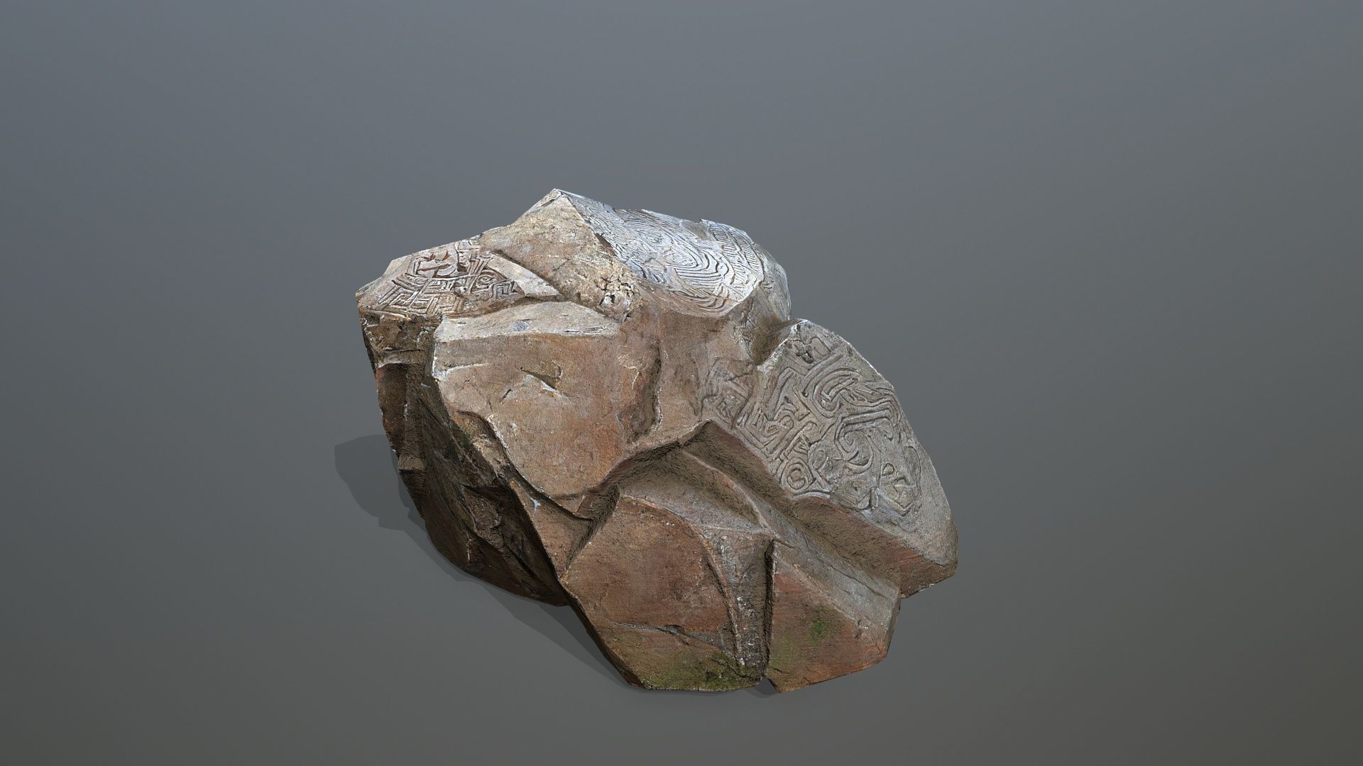 Maya ruin rocks Low-poly 3D model_7