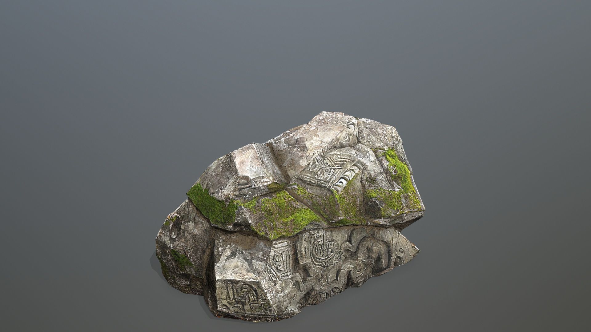 Maya ruin rocks Low-poly 3D model_6
