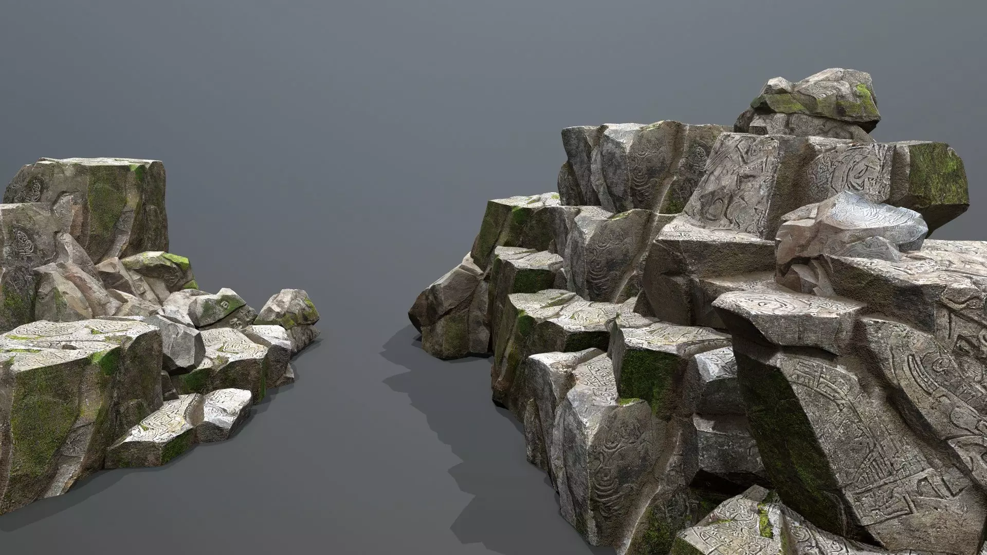 Maya ruin rocks Low-poly 3D model_0