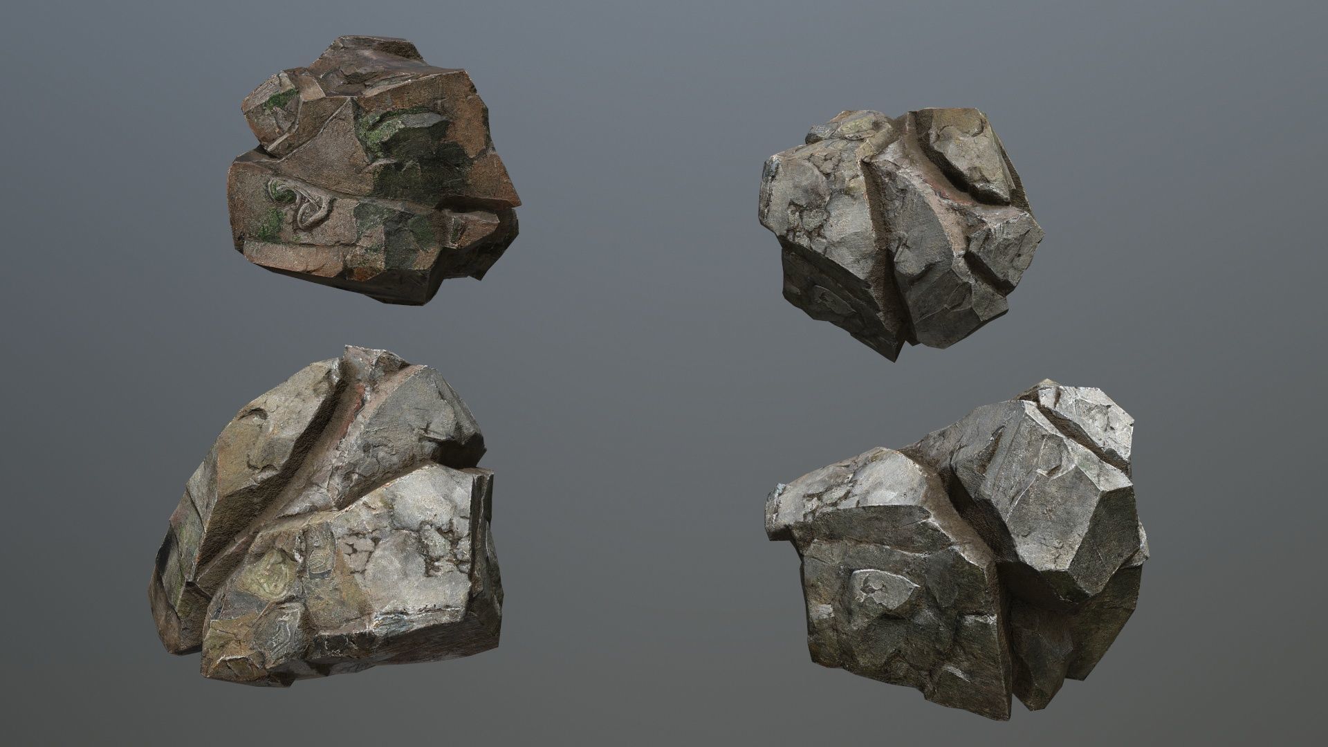 Maya ruin rocks Low-poly 3D model_10