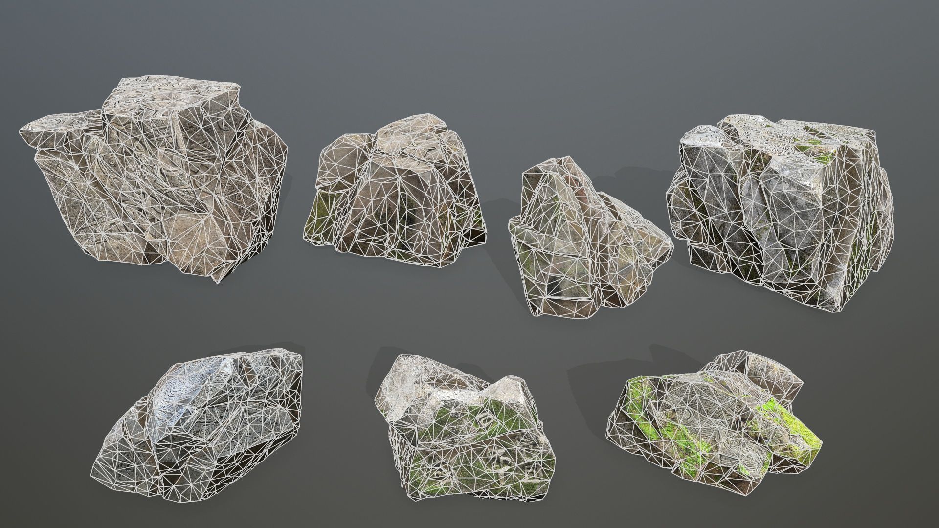 Maya ruin rocks Low-poly 3D model_16