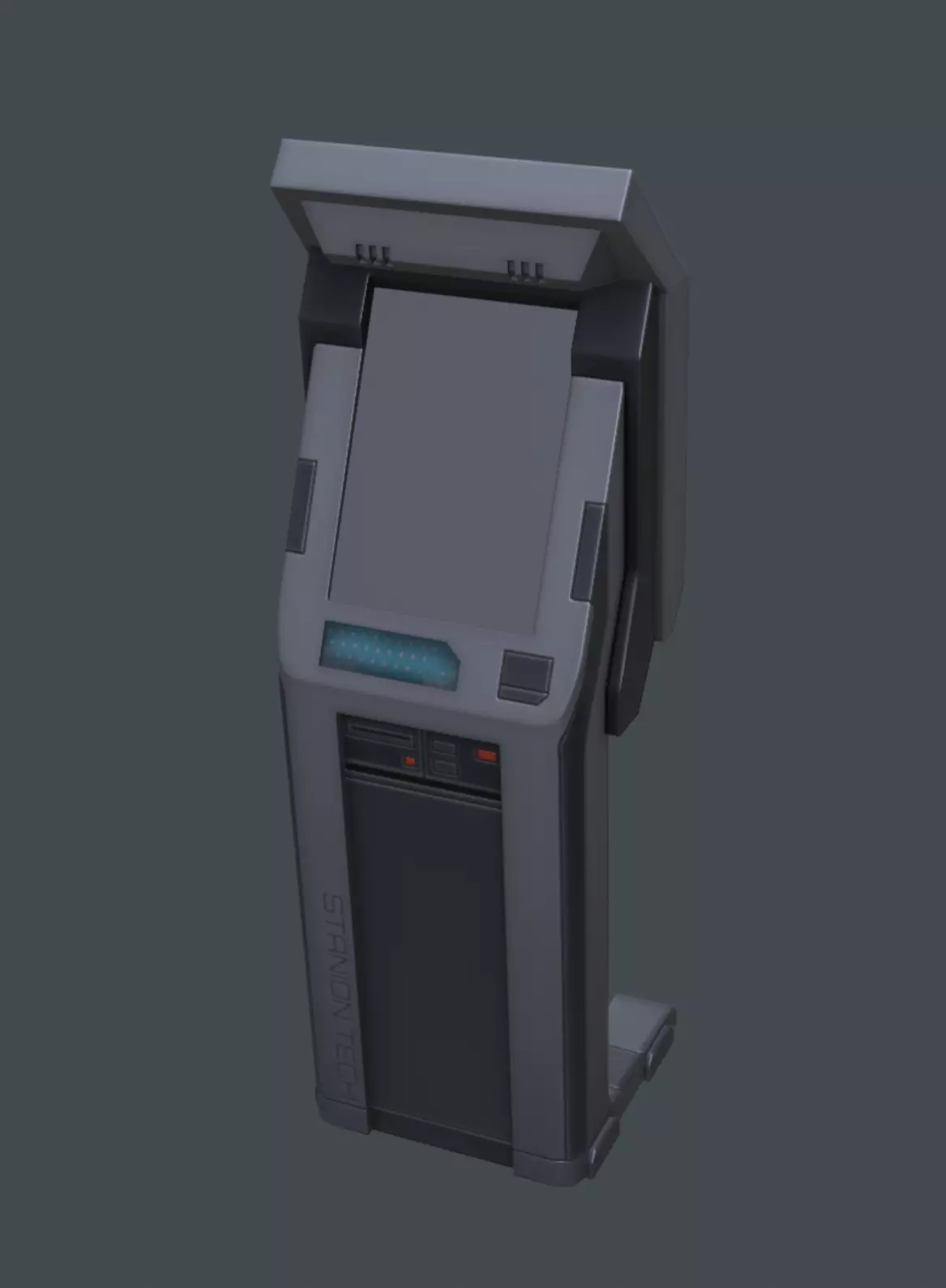 Futuristic stylized console Low-poly 3D model_0