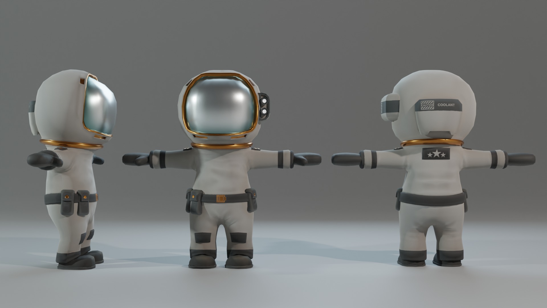 Tiny Spacedude Rigged Character Low-poly 3D model_5