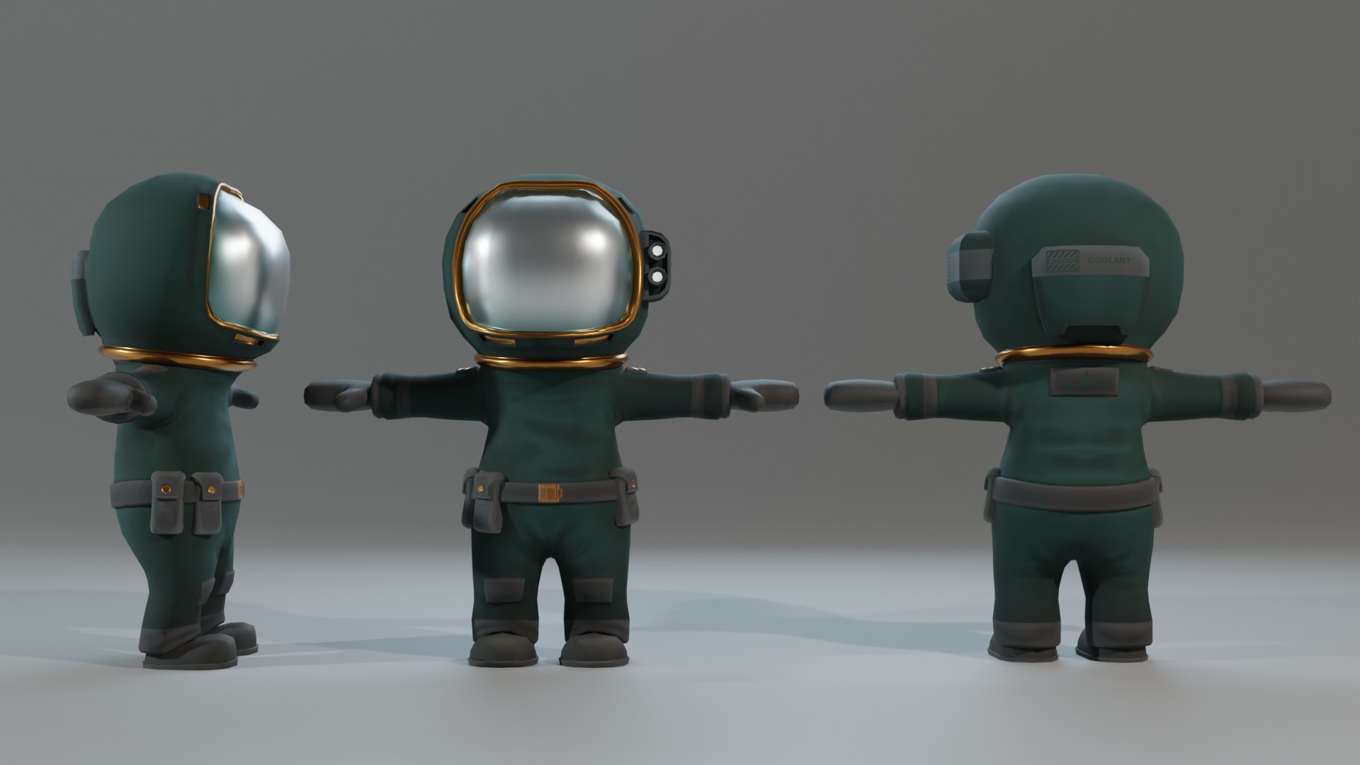 Tiny Spacedude Rigged Character Low-poly 3D model_2