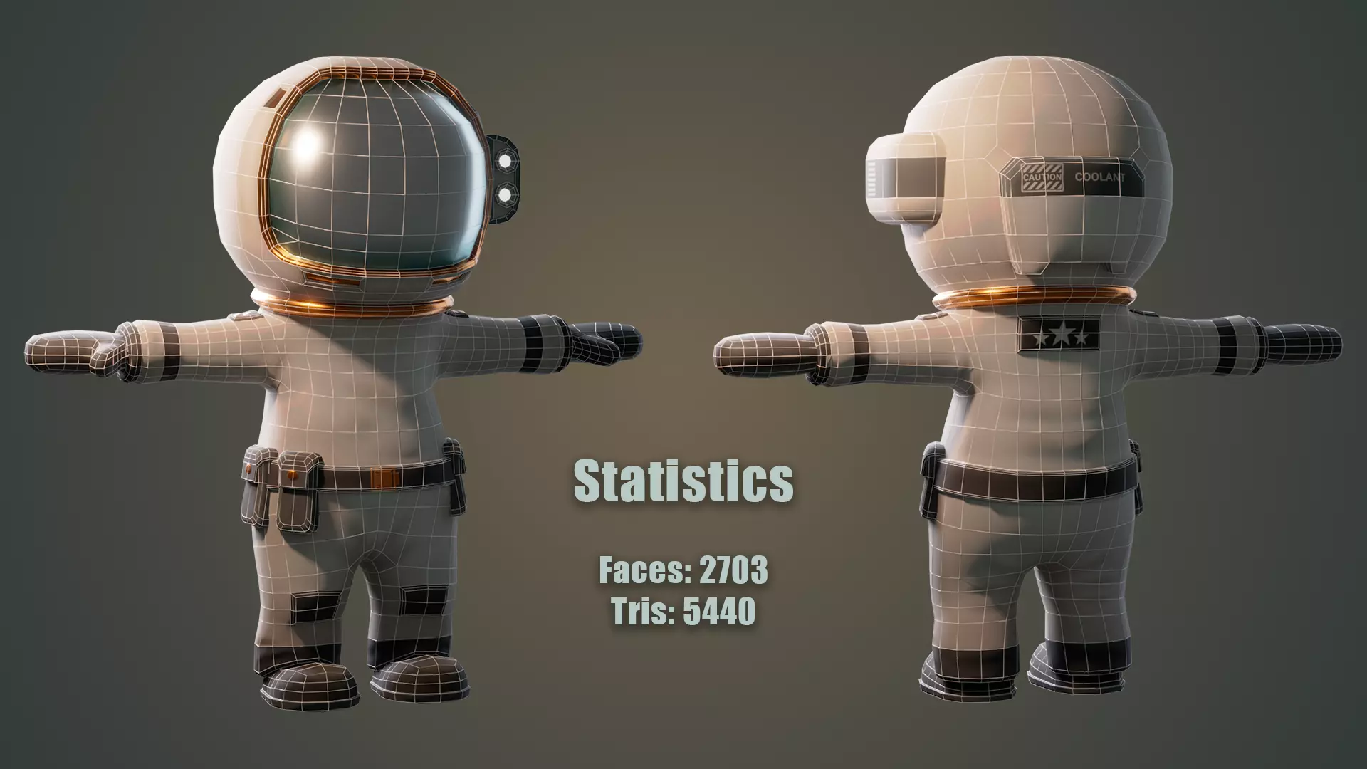 Tiny Spacedude Rigged Character Low-poly 3D model_0