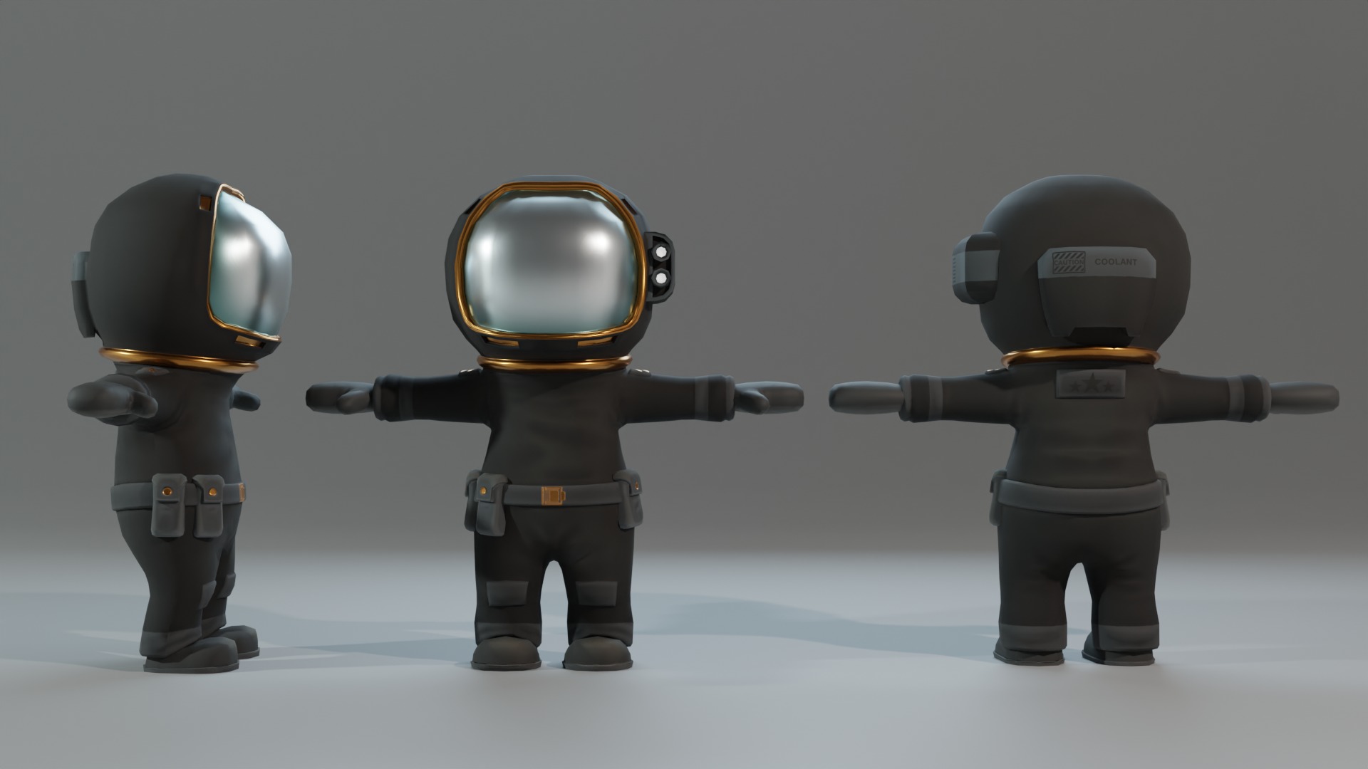 Tiny Spacedude Rigged Character Low-poly 3D model_3